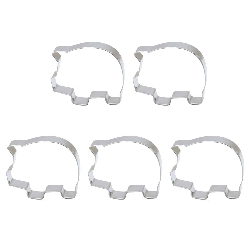 DOITOOL 5PCS Stainless Steel Cookie Cutters - Pig Shape Fruit Cutters for Baking, Home Kitchen & Bakery Supplies | Perfect for Cookies, Fruits, Fondant & DIY Desserts