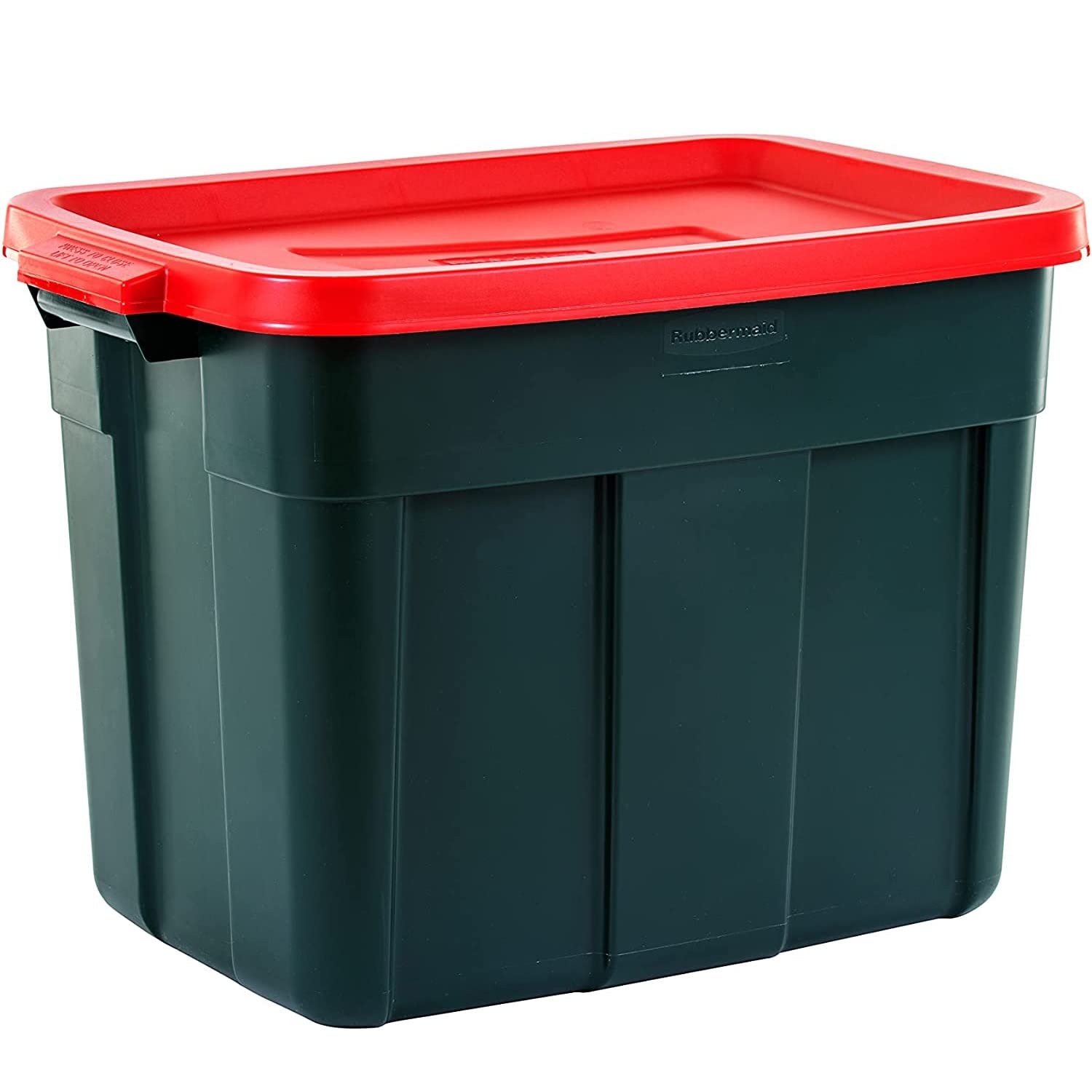Rubbermaid Roughneck 18 Gallon Storage Totes - 6 Pack Heavy Duty Stackable Plastic Bins with Lids & Handles | Made in USA | Green & Red | Ideal for Home Organization, Garage Storage & Moving Supplies