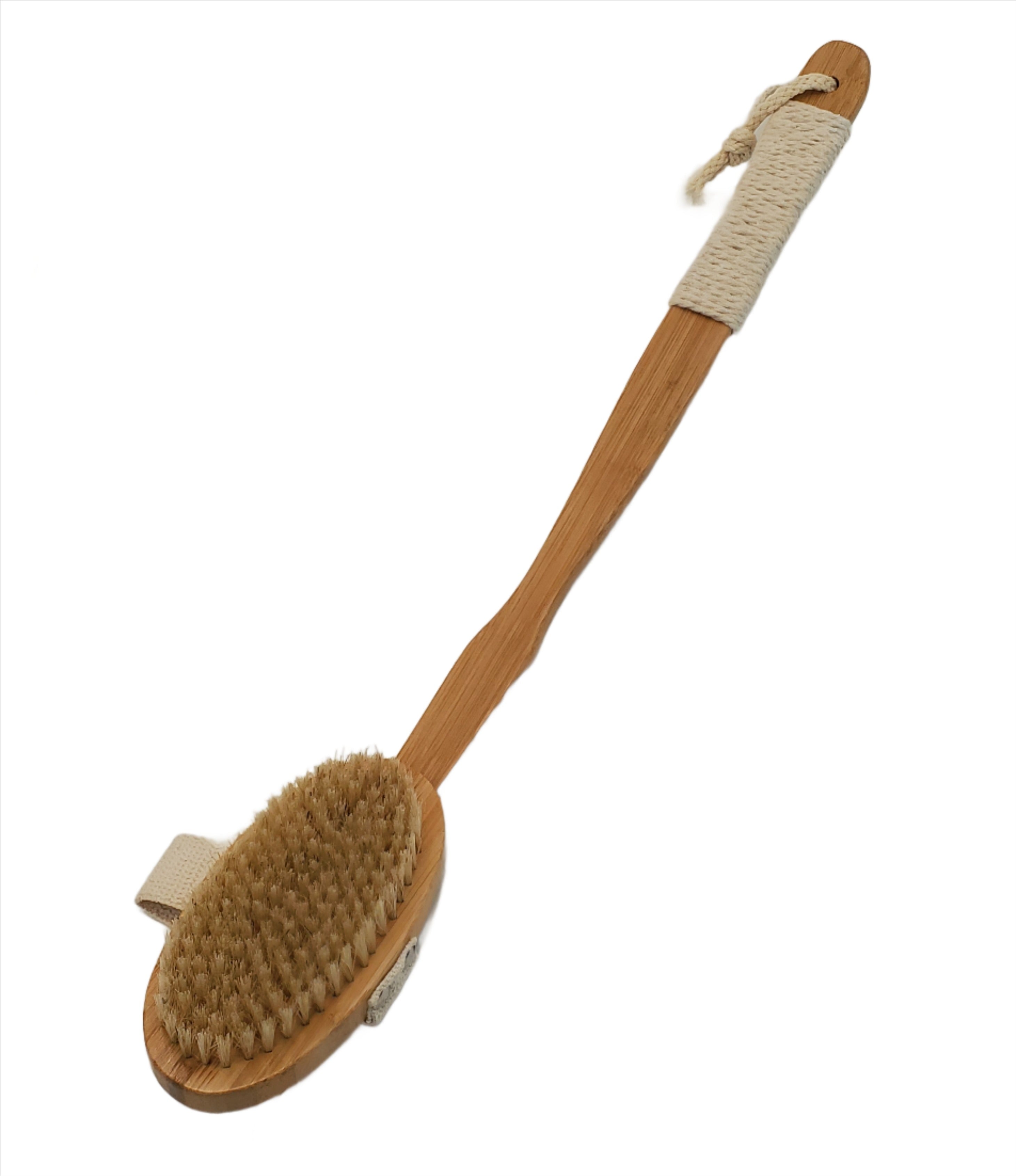 19x2.5 Inch Natural Wooden Body Brush for Dry Brushing & Exfoliation - Spa Quality Skin Care for Cellulite Reduction & Lymphatic Drainage - Perfect for Home Spa & Self Care Routine