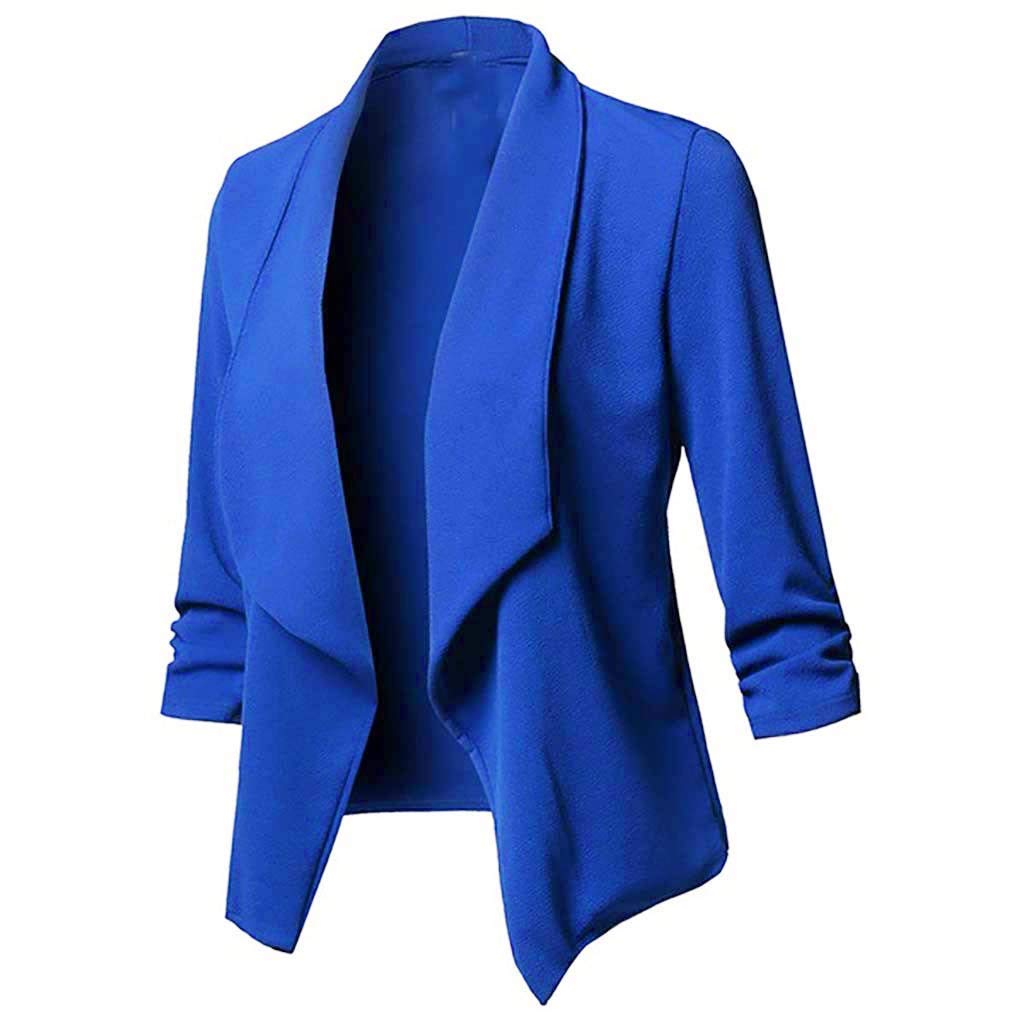 Aniywn Women's Long Cardigan Blazer Jacket - Floral Print Split Sleeve Office Coat for Spring & Autumn | Plus Size Work Outwear for Business Casual & Professional Occasions