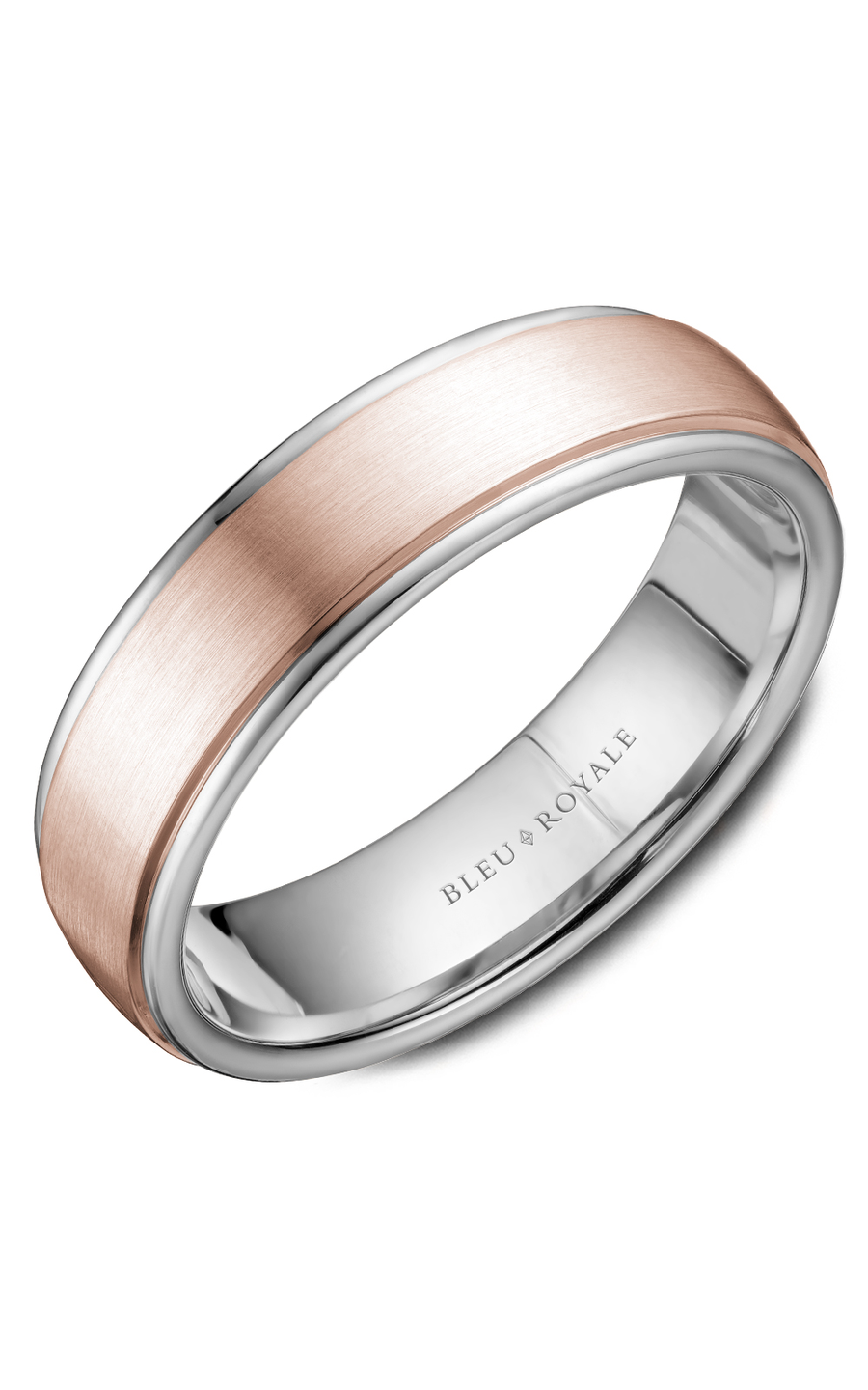 Bleu Royale Men's Wedding Band Ring - 14K White Gold Comfort Fit RYL 058RW65 - Perfect for Engagement, Wedding & Anniversary Gifts