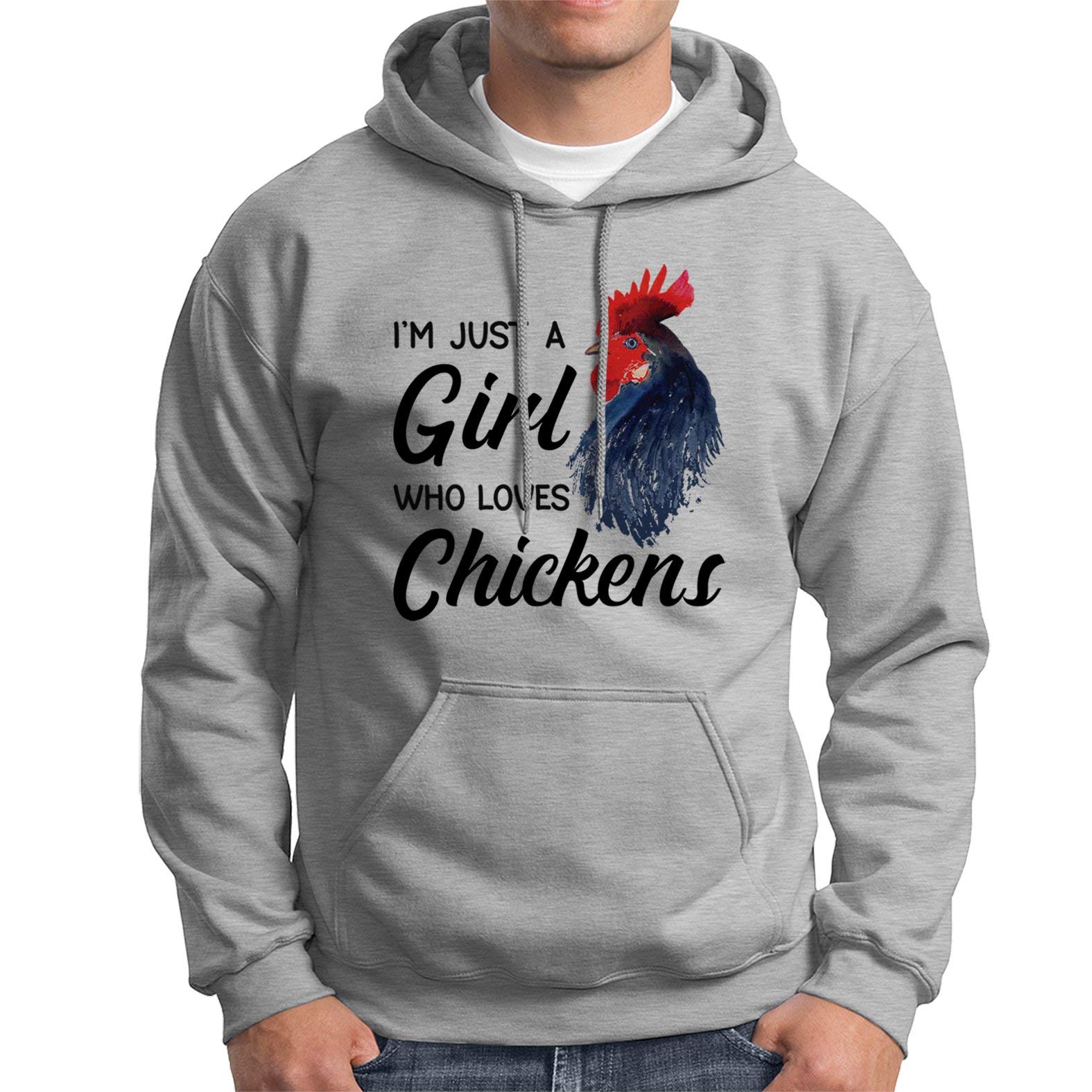 Funny Chicken Hoodie for Men & Women - Cute Long Sleeve Hooded Sweatshirt Gift - Perfect for Casual Wear, Costume Parties & Animal Lovers