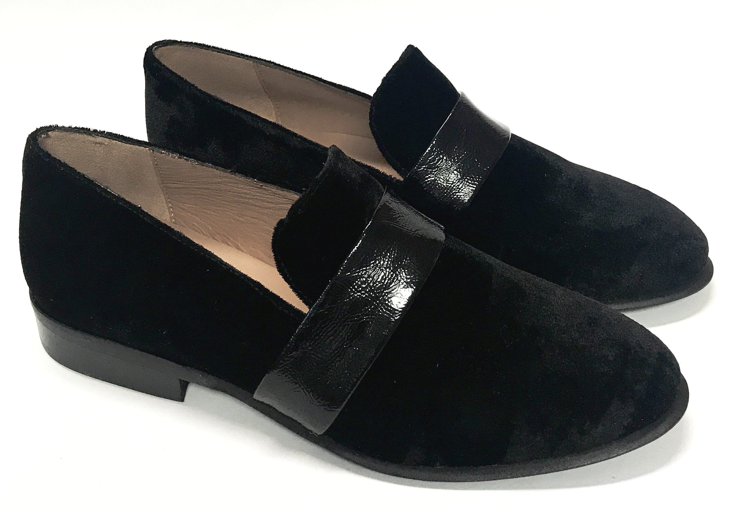 Marian Black Velvet Loafers for Women - Comfortable Slip-On Dress Shoes for Work & Casual Wear | Perfect for Office, Parties & Everyday Outfits
