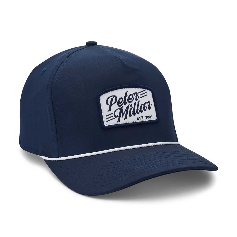 Peter Millar Est. Clubhouse Rope Hat - Classic Navy Cotton Baseball Cap for Men | Perfect for Golf, Boating & Outdoor Activities