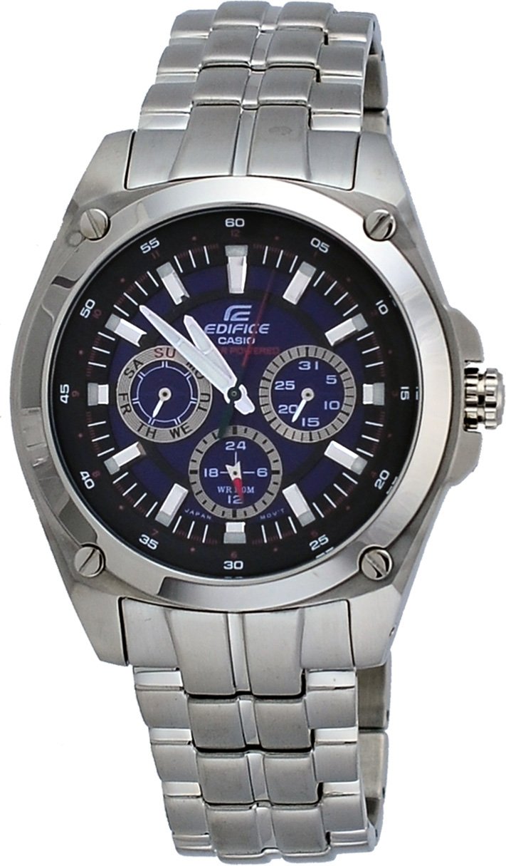 Casio Edifice EF-330SB-2AVDF Men's Chronograph Watch - Stainless Steel Case, Water Resistant, Analog Display - Perfect for Business, Office & Formal Occasions