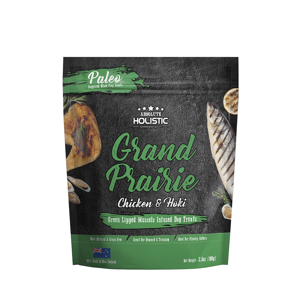 Absolute Holistic Air Dried Dog Treats - Chicken & Hoki Flavor, 100g | All-Natural, Grain-Free Training Snacks for Small & Large Dogs | Perfect for Rewards, Training & On-the-Go Treats