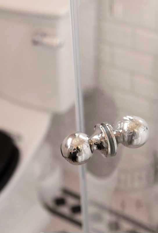 Shower Wall Handle Double Knob Nickel Finish - Bathroom Safety Grab Bar for Elderly & Disabled - Perfect for Showers, Bathtubs, and Wet Areas