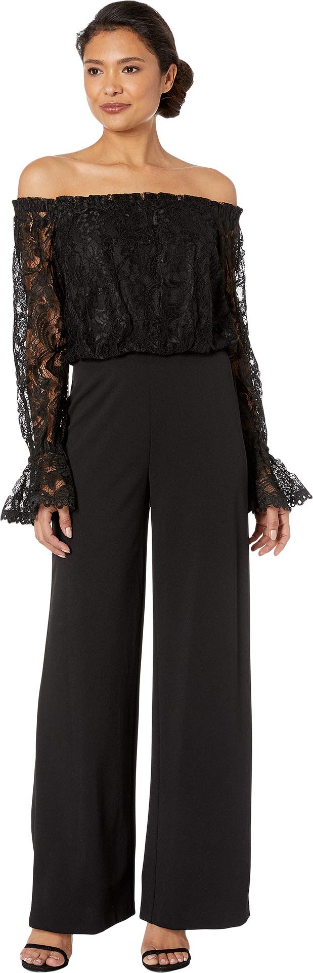 Adrianna Papell Women's Elegant Lace & Crepe Jumpsuit - Formal Evening Wear for Weddings, Parties & Special Occasions