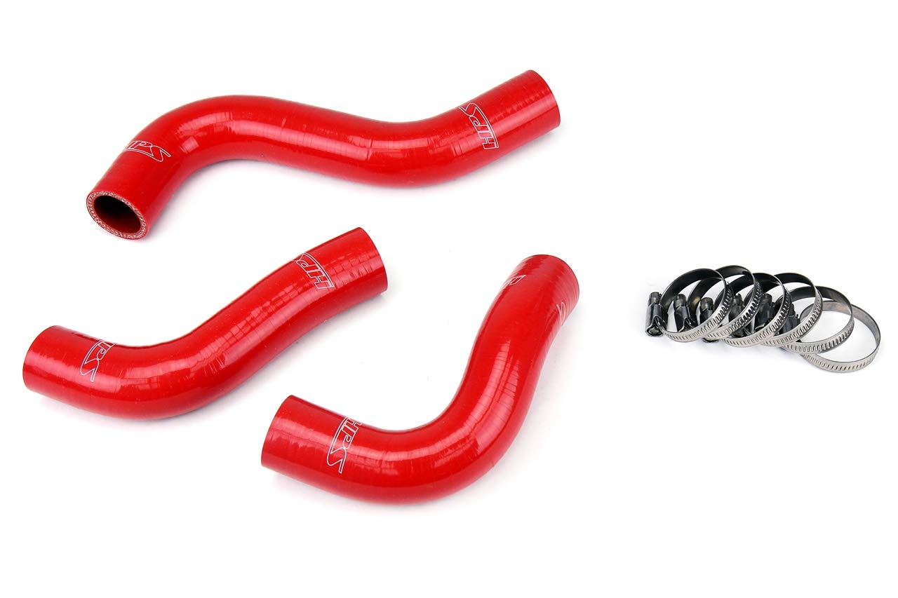 HPS 57-1029-RED High Performance Red Silicone Radiator Coolant Hose Kit - Upgrade Your Car Cooling System for Racing & Daily Driving