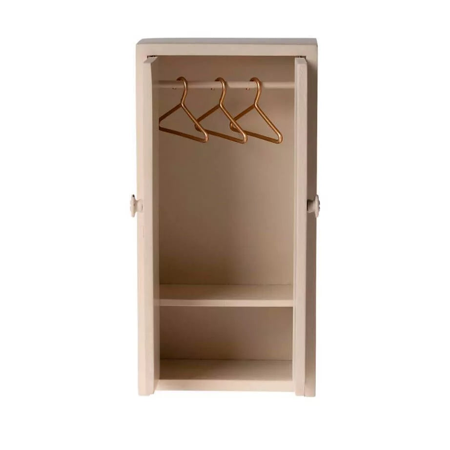 Maileg Mouse Cream Closet - Adorable Miniature Dollhouse Wardrobe for Kids Room Decor & Pretend Play
