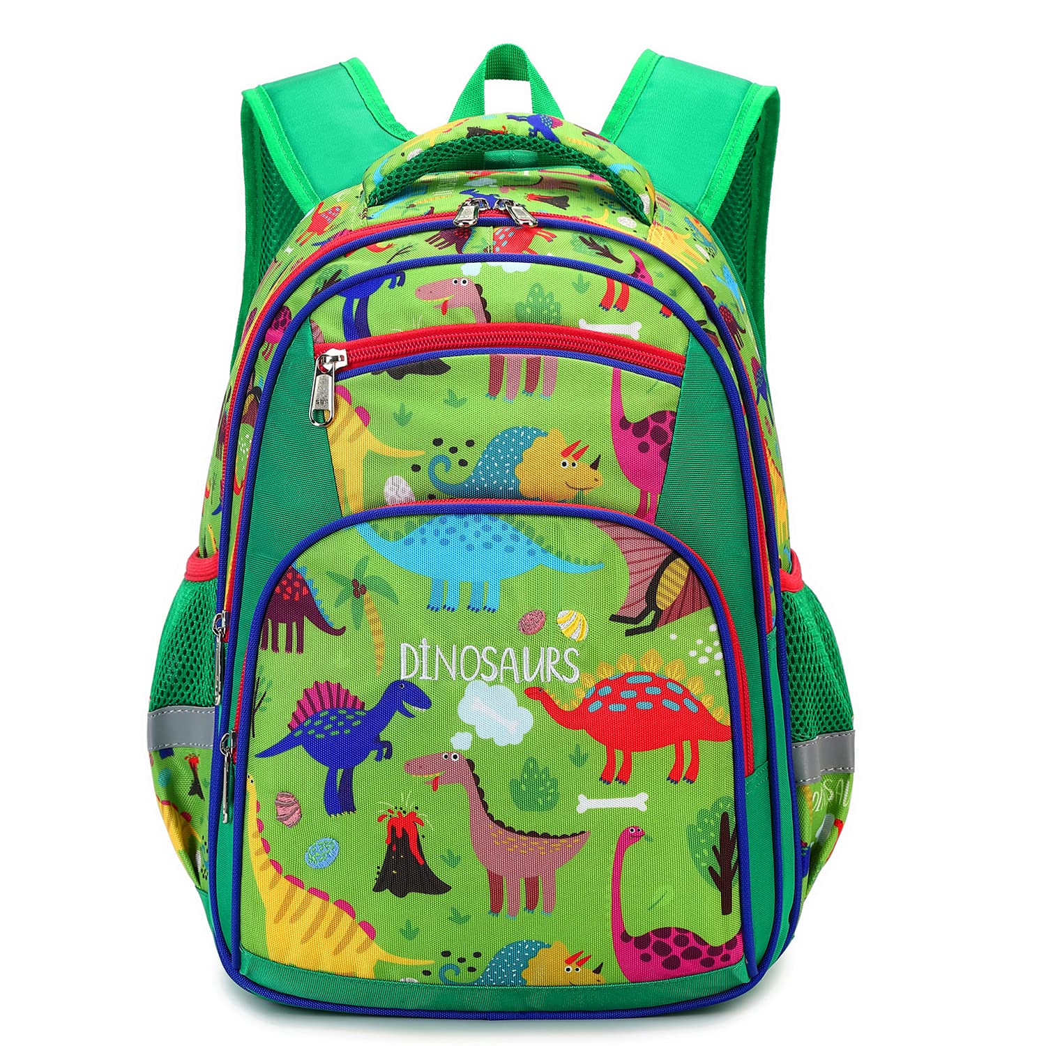 **Moonmo Large Dinosaur Backpack for Kids - School Bookbag for Elementary, Preschool & Kindergarten Boys & Girls - Perfect for Daily Use, Travel & Outdoor Adventures (Green Dinosaur)**