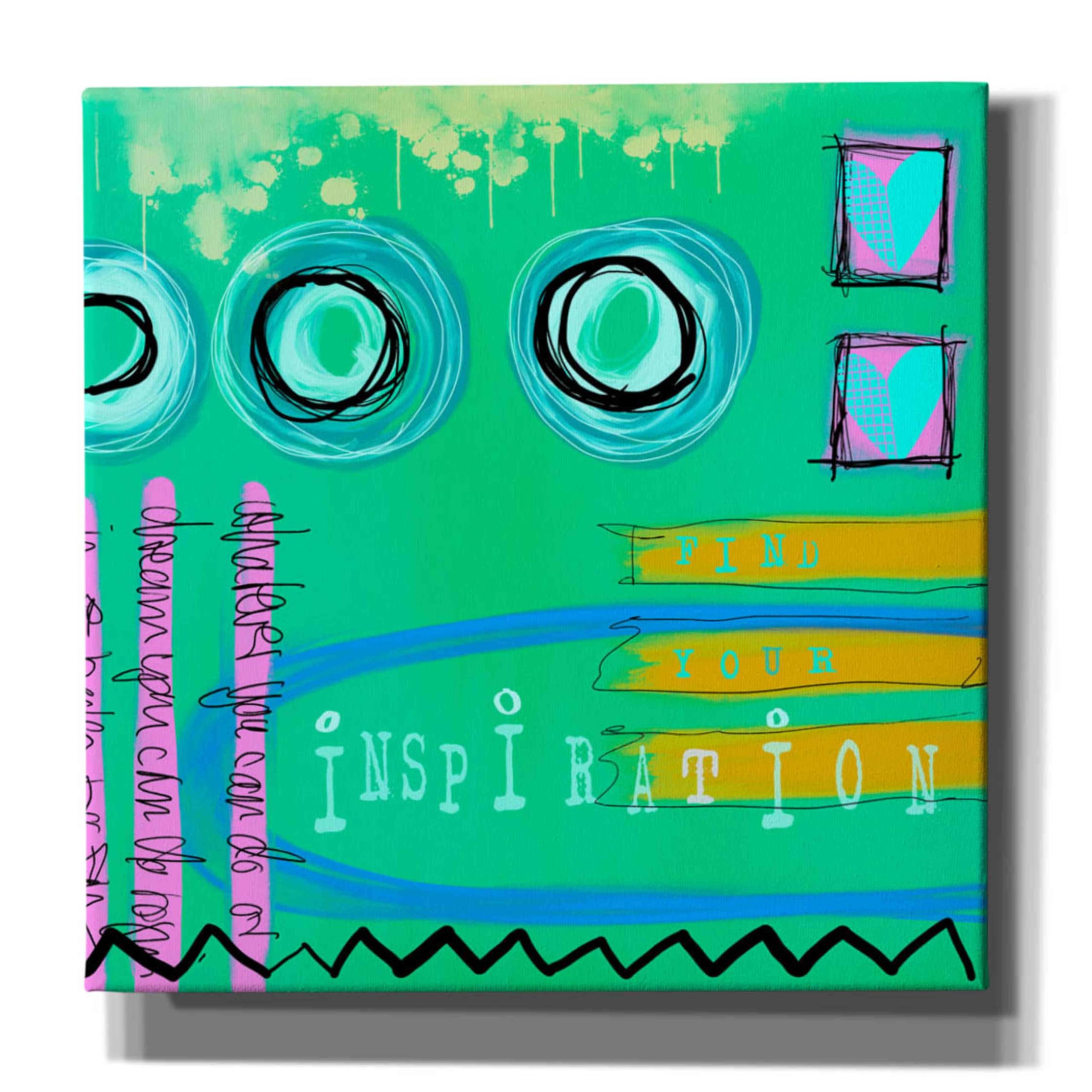 Abstract Inspiration Graffiti Wall Art by Andrea Haase - 12x12 Inch Giclee Canvas Print - Perfect for Living Room, Bedroom & Office Decor