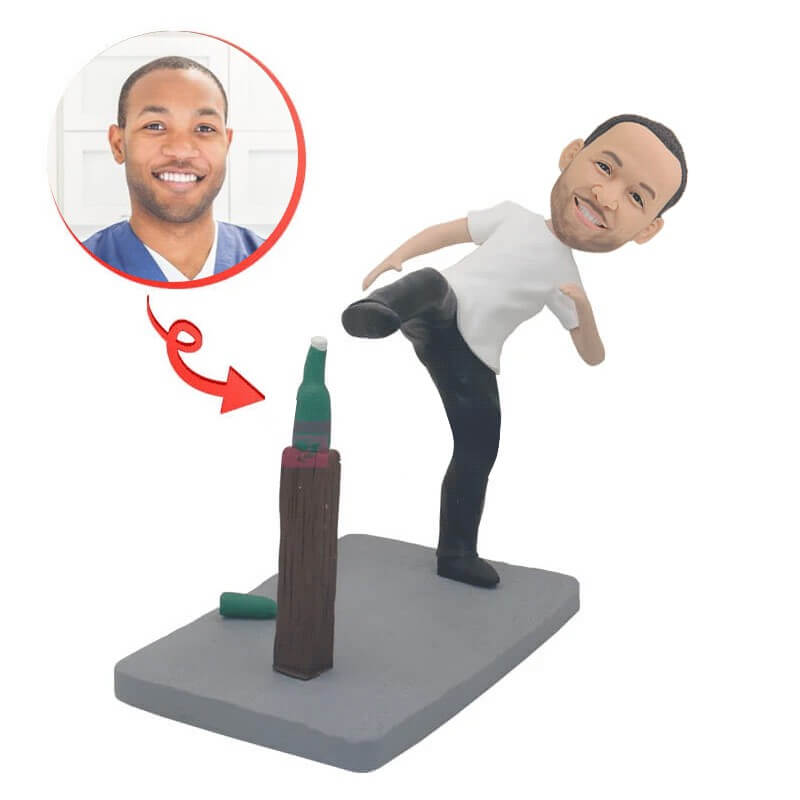 Custom Bottle Cap Challenge Bobblehead - Personalized Novelty Gift for Sports Fans & Collectors - Perfect for Game Nights, Man Cave Decor & Office Desk Accessories