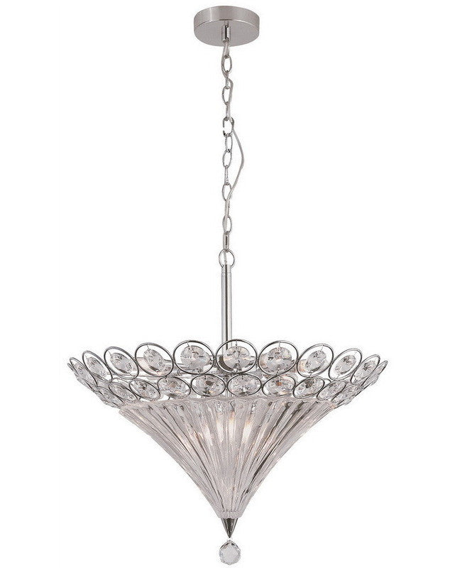 Trans Globe Lighting MDN 915 10-Light Crystal Chandelier with Polished Chrome Finish - Elegant Dining Room & Entryway Lighting Fixture