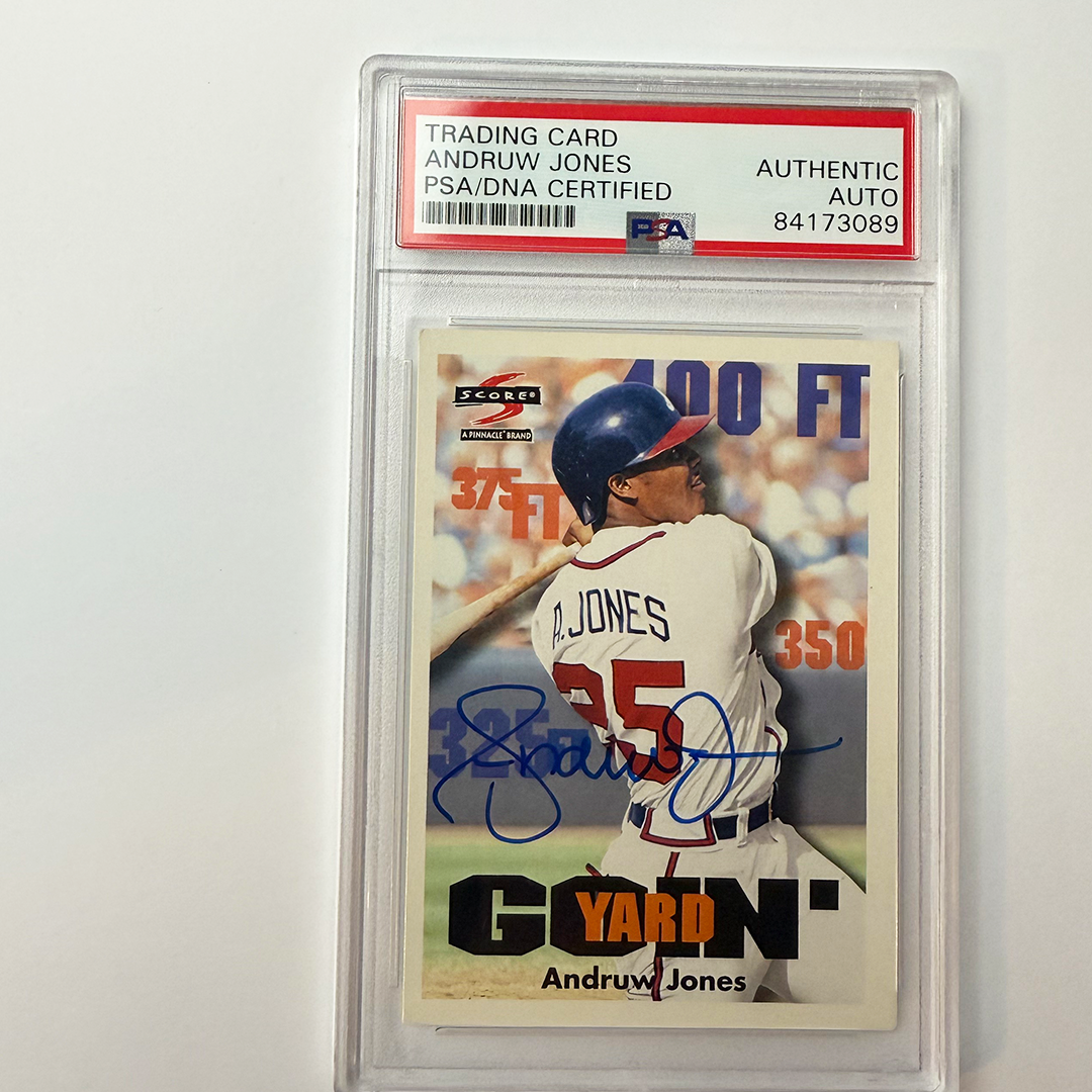 Andruw Jones Signed 1997 Score Goin Yard #500 PSA Certified Authentic Baseball Card - Perfect for Collectors, Sports Memorabilia Display & Atlanta Braves Fans