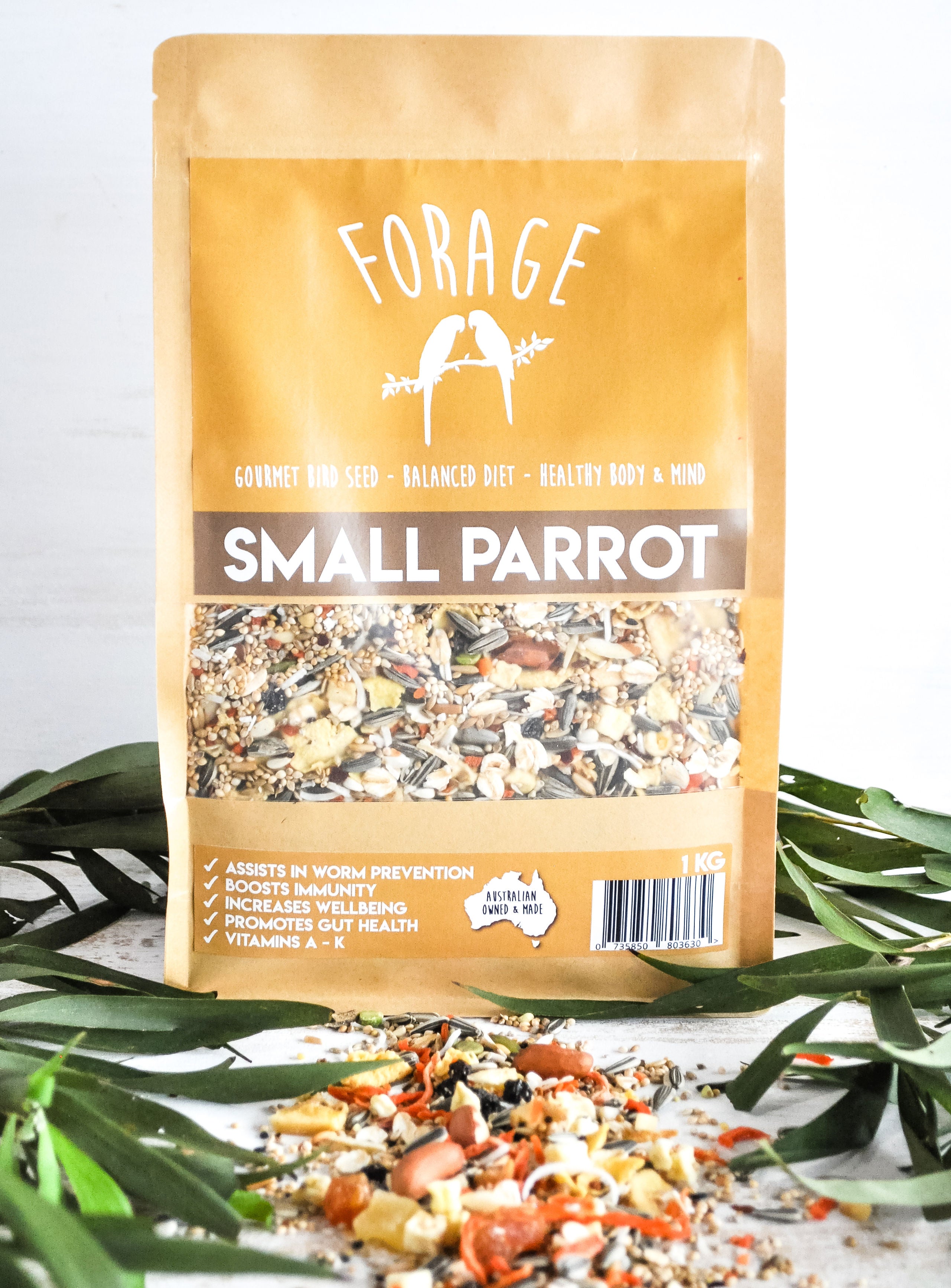 Premium Small Parrot Food Blend - 1kg Nutrient-Rich Forage Mix for Cockatiels, Lovebirds & Parakeets | Perfect for Daily Feeding & Training Treats