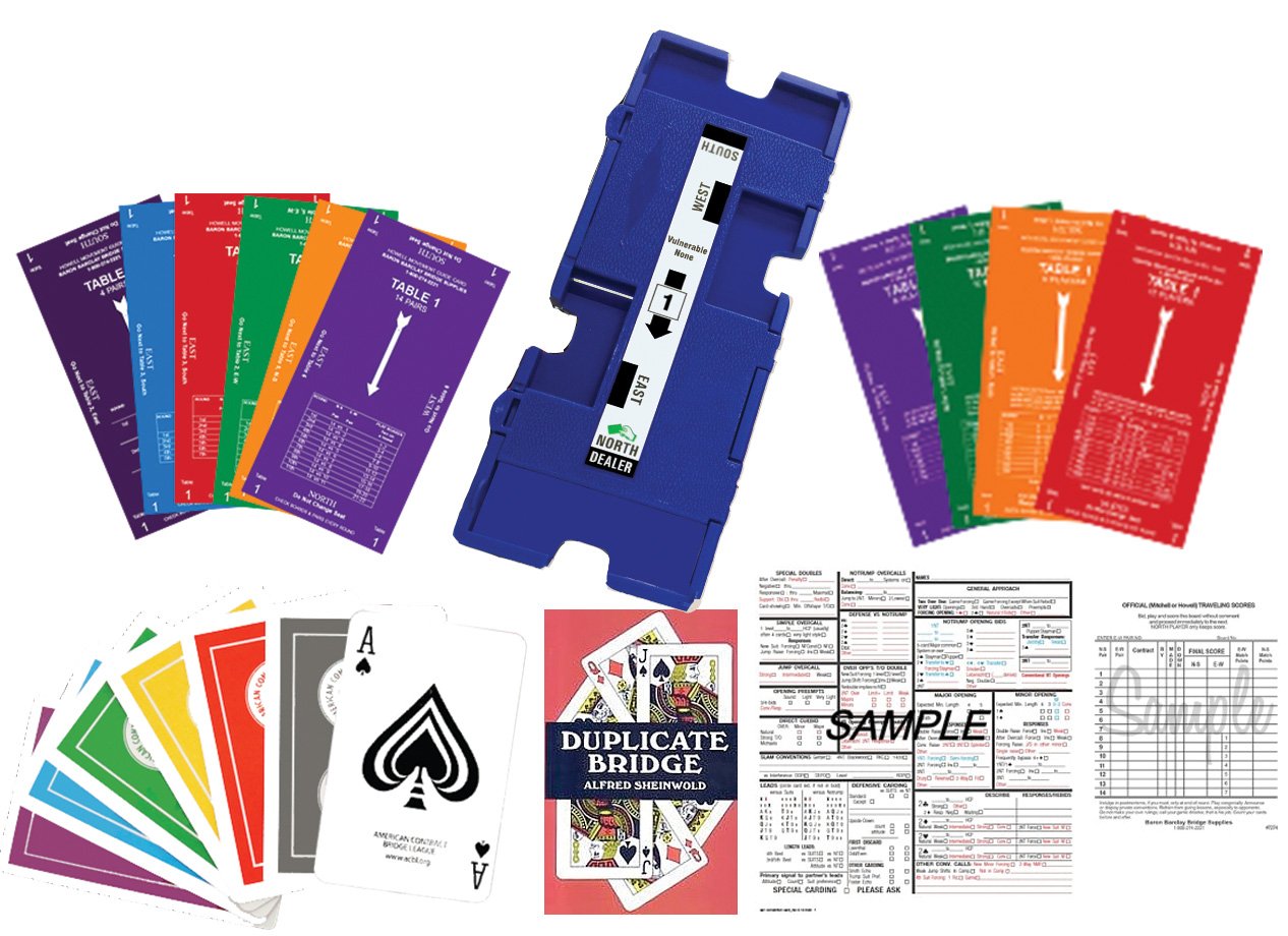Duplicate Bridge Kit for 16 Players - 32 Boards, 36 Bridge-Sized Card Decks, Score Sheets & Accessories | Complete Set for Tournament Play & Home Games