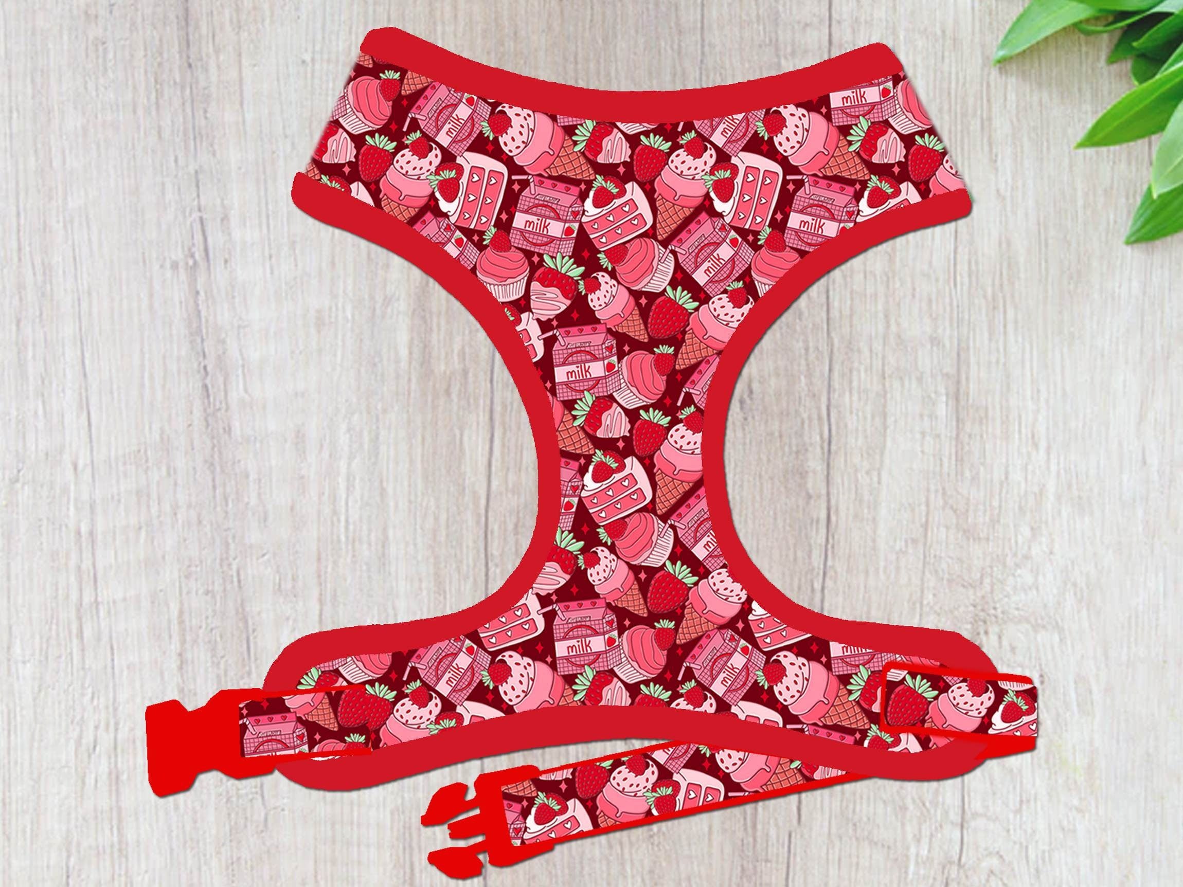 Valentine's Day Dog Harness with Cupcake Design - Cute & Adjustable Pet Harness for Small & Medium Dogs - Perfect for Valentine's Day Walks & Pet Photos
