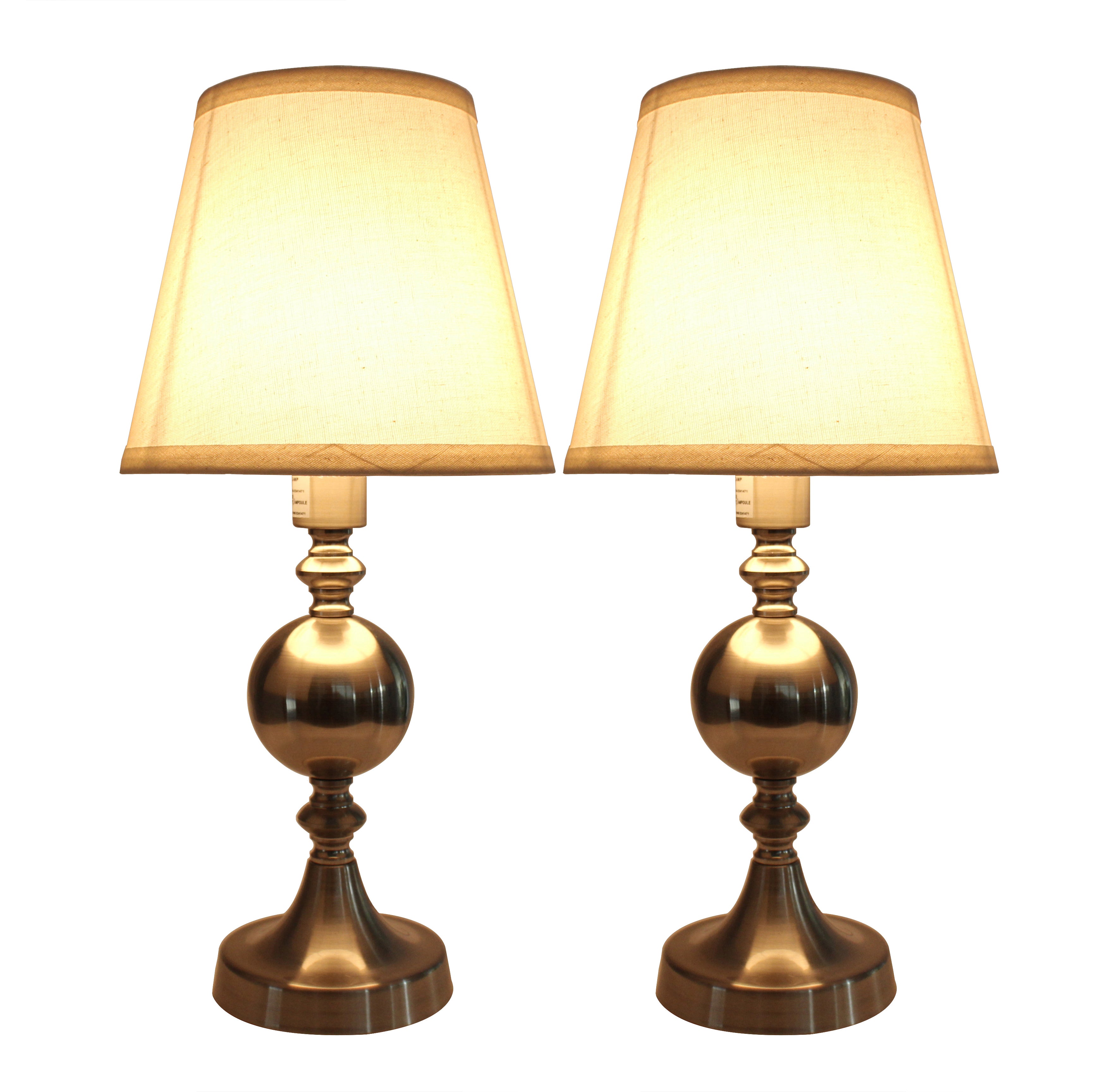 Set of 2 Modern Ellery Touch Accent Lamps - Bedside Table Night Light for Bedroom, Living Room & Office Decor