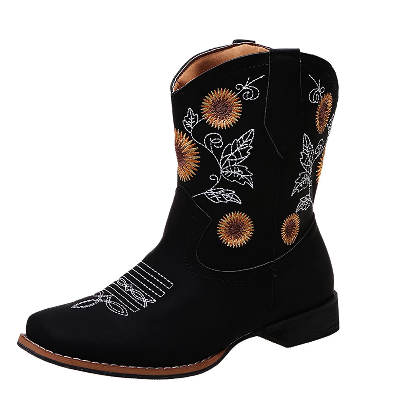 2022 Fall Purple Slip On Low Top Sneakers - Retro Embroidered Boots for Women & Men | Thick Mid Round Heel Comfortable Walking Shoes | Perfect for Running, Tennis & Casual Wear