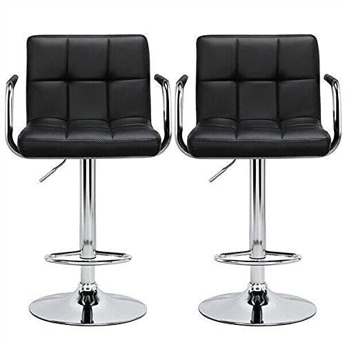 2pcs Adjustable Swivel Bar Stools with Armrests - MagnifiQ Counter Height Kitchen Stools, Bar Set for Home, Durable Bar Chairs for Kitchen Counter, Dining, and Living Room