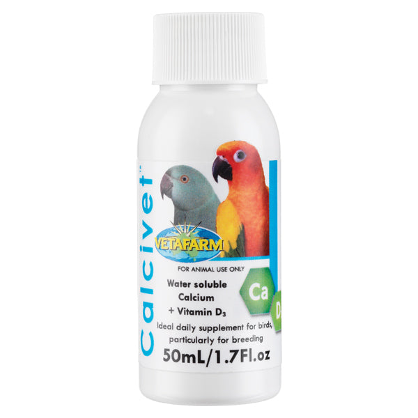 Calcivet Water Soluble Calcium + Vitamin D3 Supplement for Dogs & Cats - 50ML Liquid Formula for Strong Bones & Joint Health | Supports Puppies, Kittens & Senior Pets | Easy-to-Use Dropper Bottle for Daily Nutrition