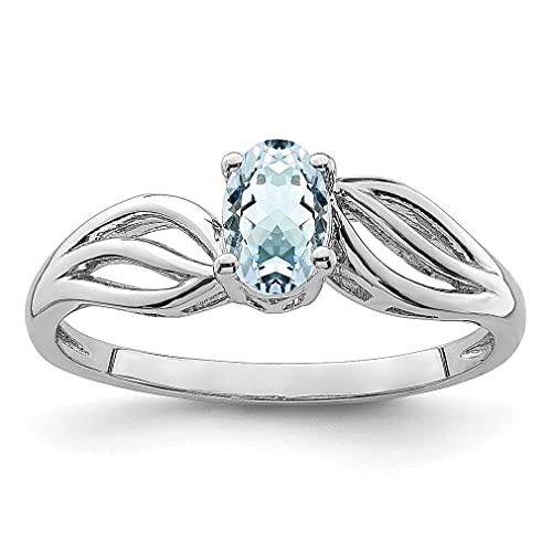 925 Sterling Silver Aquamarine Ring - March Birthstone Jewelry for Women | Elegant Gemstone Gift for Her | Perfect for Anniversaries, Birthdays & Special Occasions