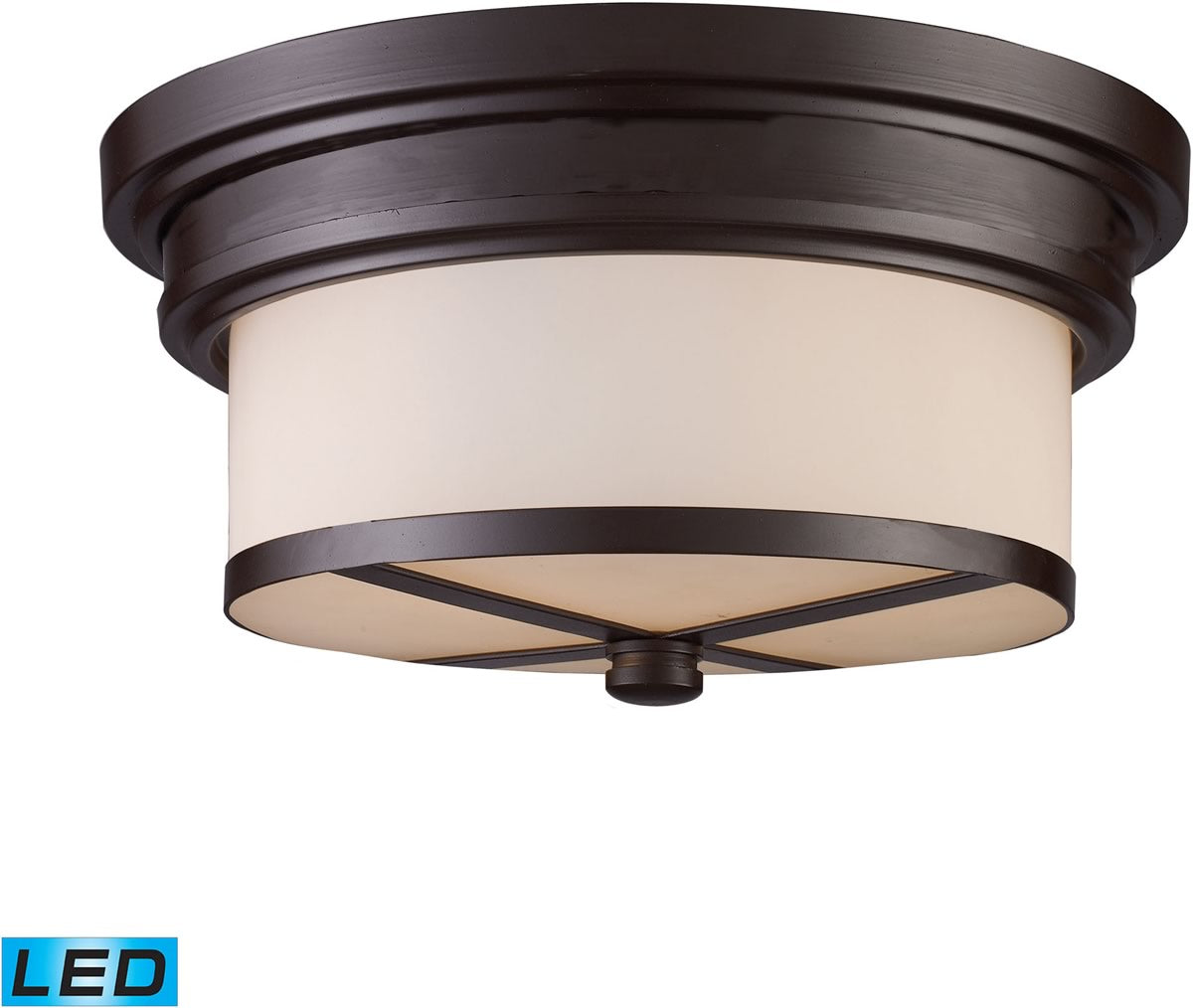 13W 2-Light LED Flush Mount Ceiling Light Fixture in Oiled Bronze Finish - Perfect for Bedroom, Hallway, or Kitchen Lighting