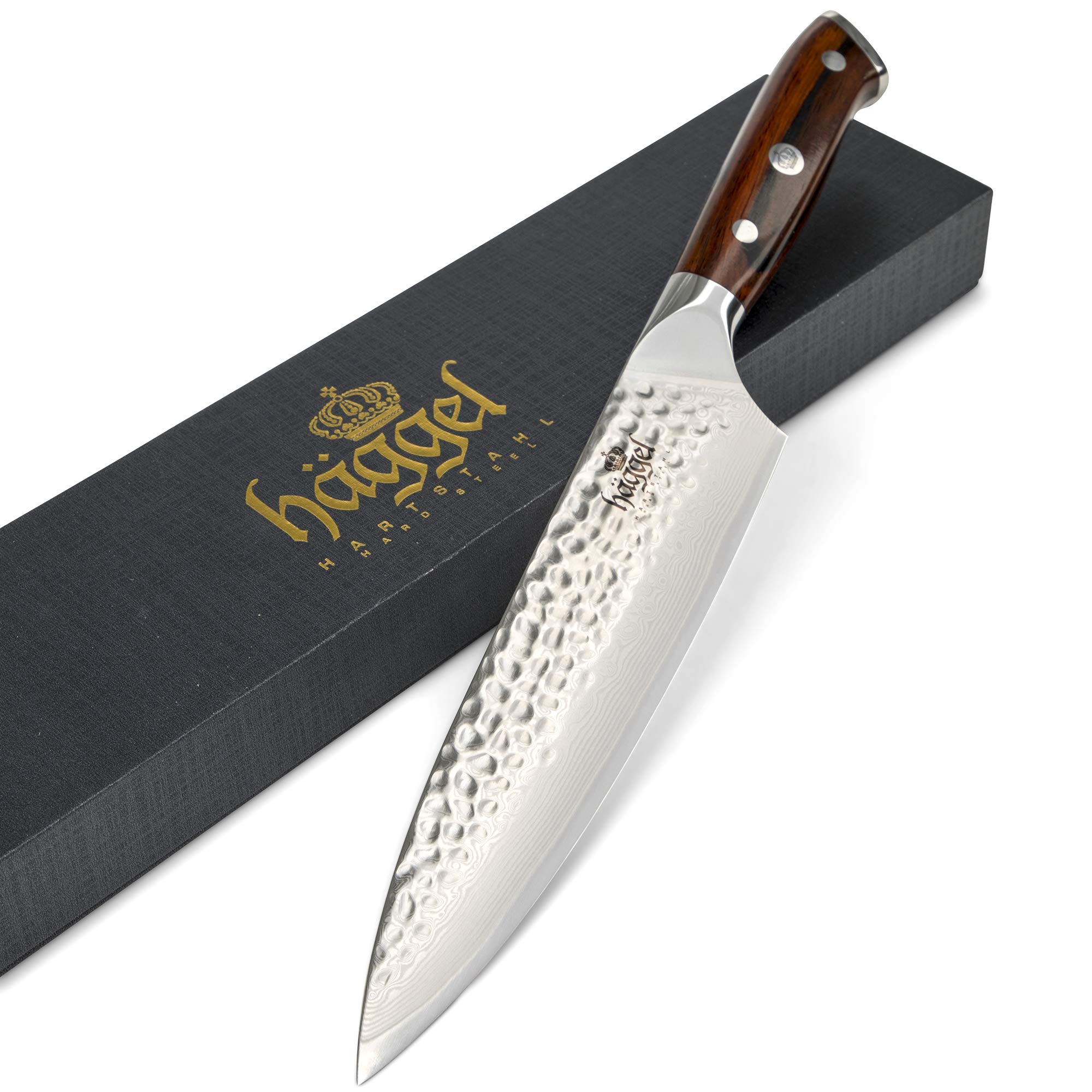 Ultra-Sharp 8 Inch Professional Chef Knife - Hand Hammered VG10 Stainless Steel Kitchen Knife for All-Around Food Preparation | Perfect Gift for Chefs & Home Cooks | Ideal for Slicing, Dicing, and Chopping Vegetables, Meat, and Herbs