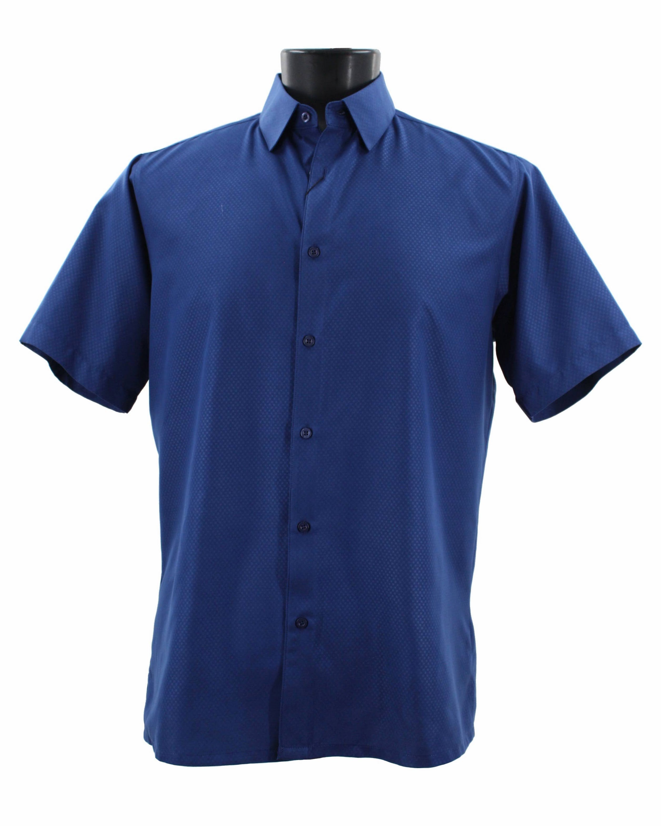Premium Bassiri Short Sleeve Casual Shirt B2026 in Midnight Blue - Perfect for Summer Outings, Office Wear & Weekend Relaxation