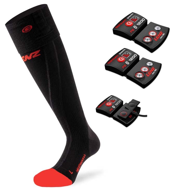 Lenz 6.1 Unisex Heated Socks with Toe Cap Compression & Rechargeable 1200mAh Batteries - Winter Warmth for Skiing, Hiking & Outdoor Activities