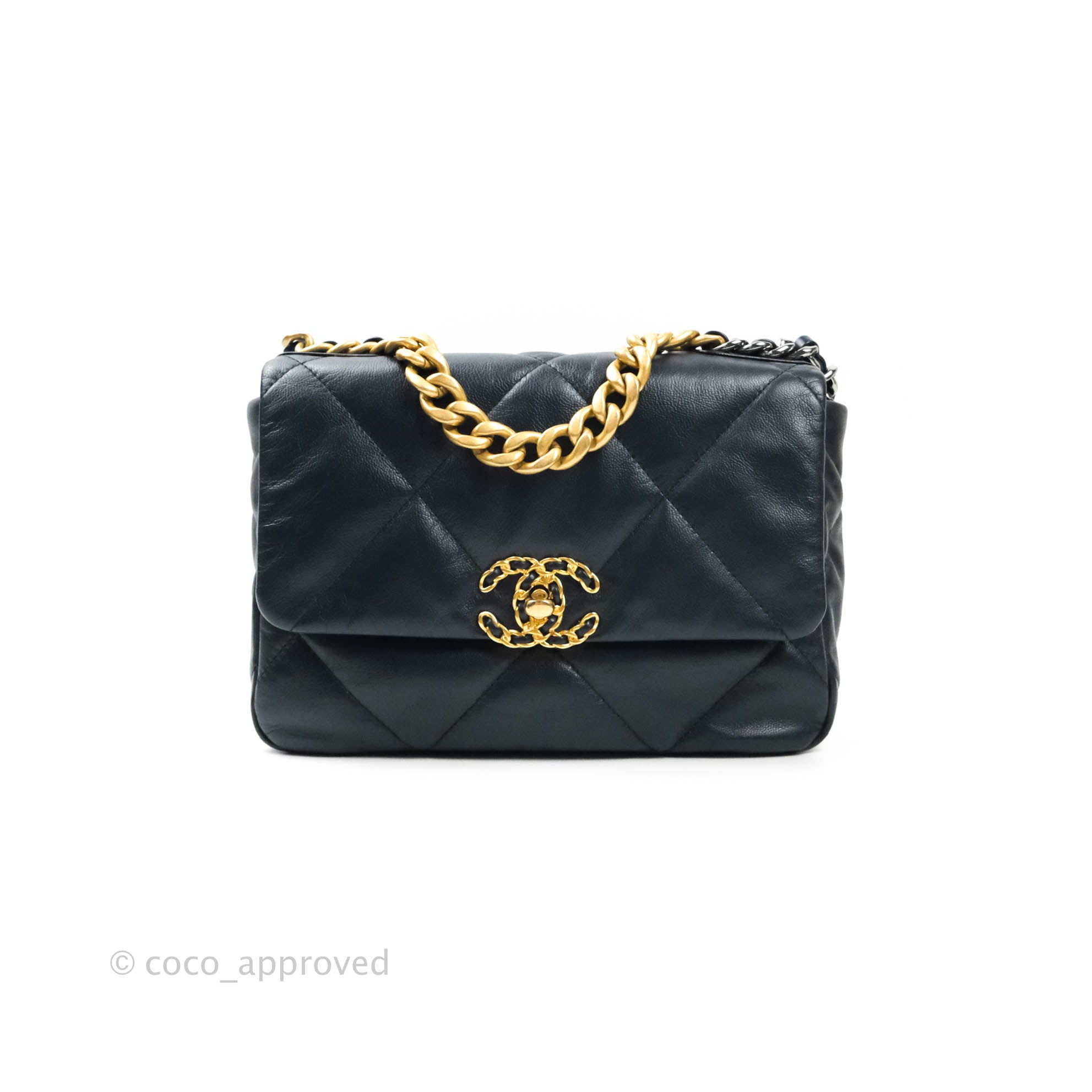 Chanel 19 Small Handbag in Dark Navy with Mixed Hardware - Luxury Crossbody Bag for Women, Perfect for Date Night & Evening Events