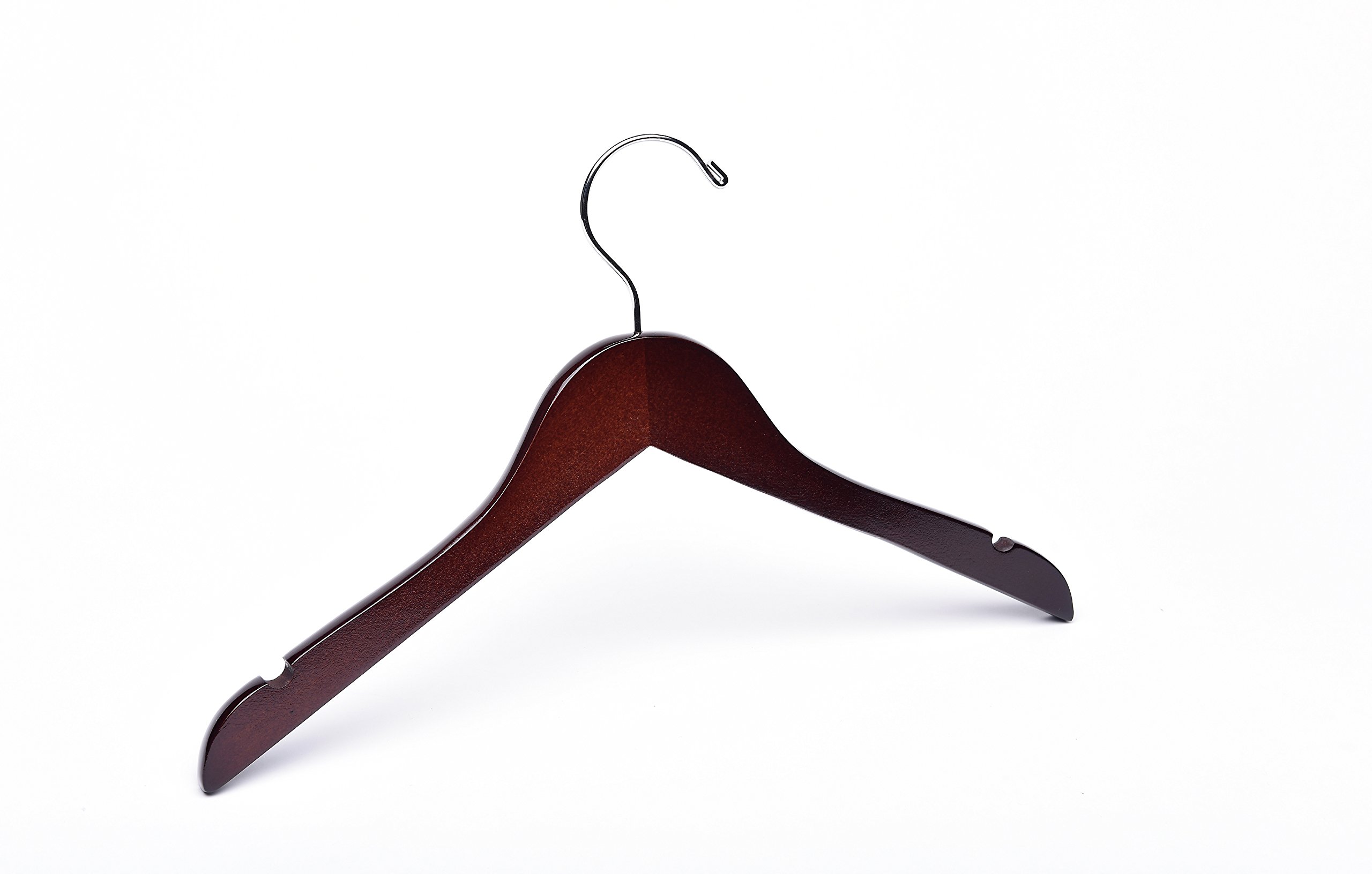 50 Pack Baby Dark Walnut Wooden Clothes Hangers - Premium Infant & Toddler Hanger Set for Nursery, Closet Organization & Gentle Garment Care