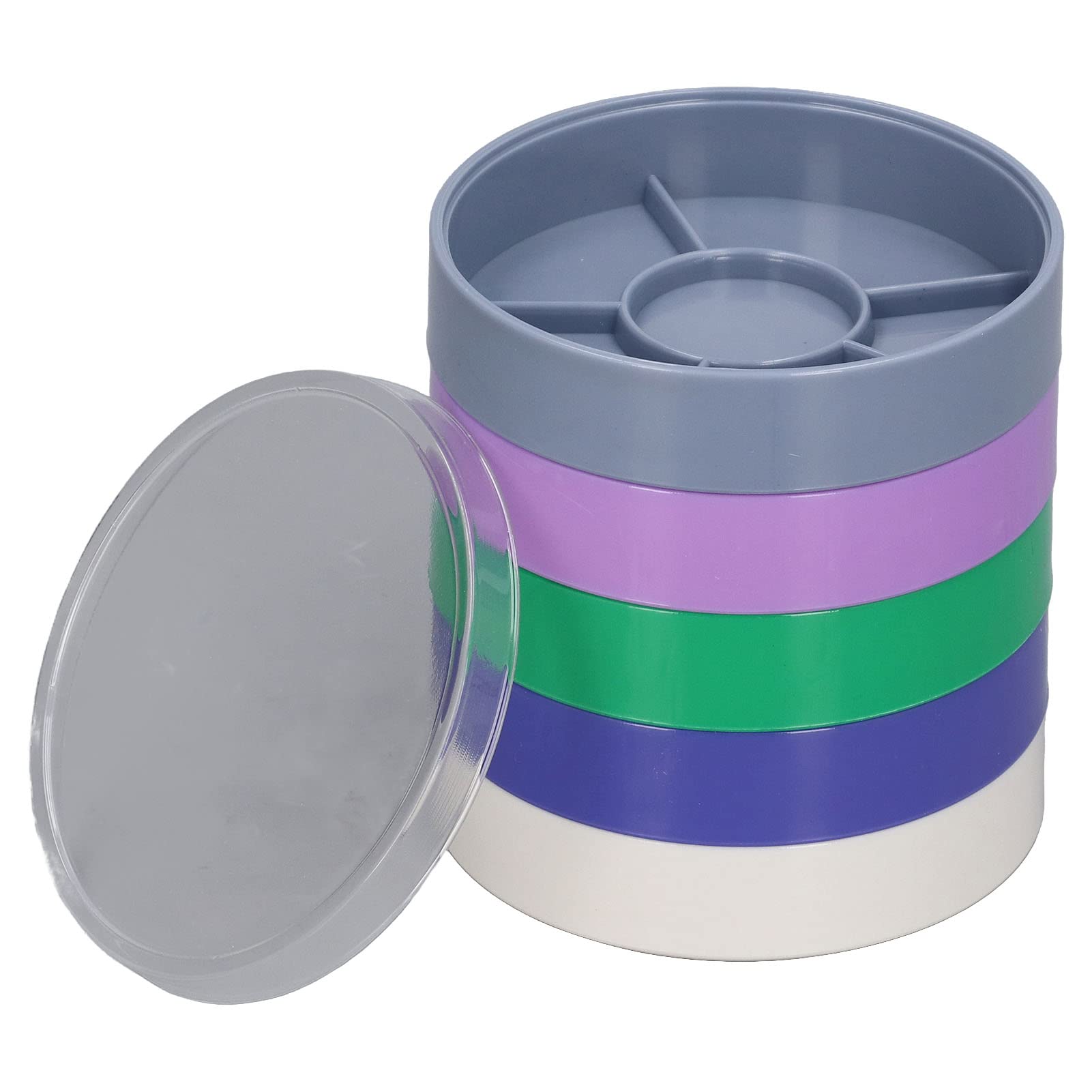 Brrnoo 5-Layer Round Watch Parts Storage Box - Colorful Organizer for Watch Movements, Screws & Hardware Components - Perfect for Watch Repair, Jewelry Making & DIY Craft Projects