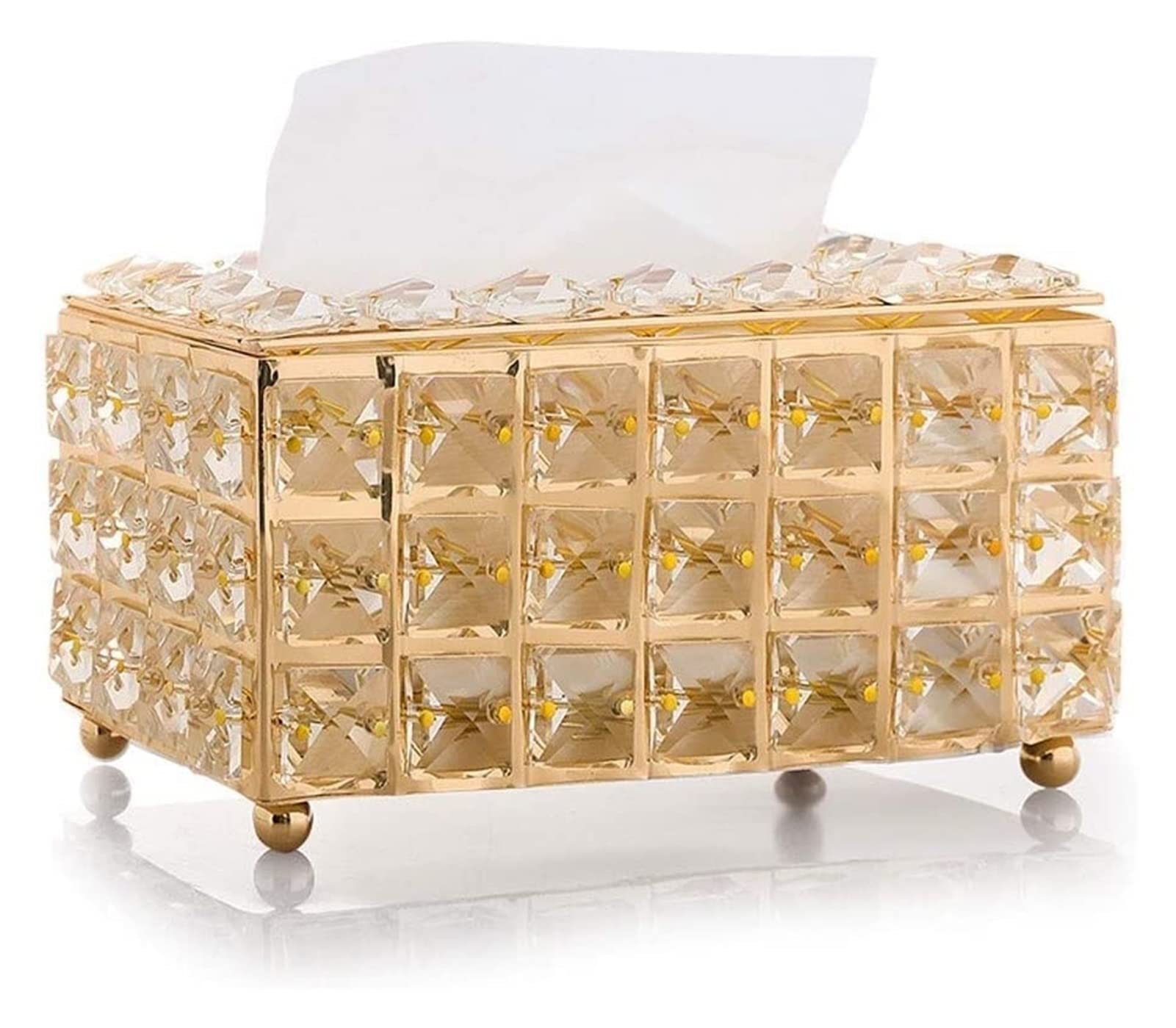 European Crystal Tissue Box Cover - Elegant Home Decor for Living Room, Coffee Table & Desktop | Decorative Napkin Storage Holder | Creative Car Paper Container | Perfect for Gifts & Home Organization