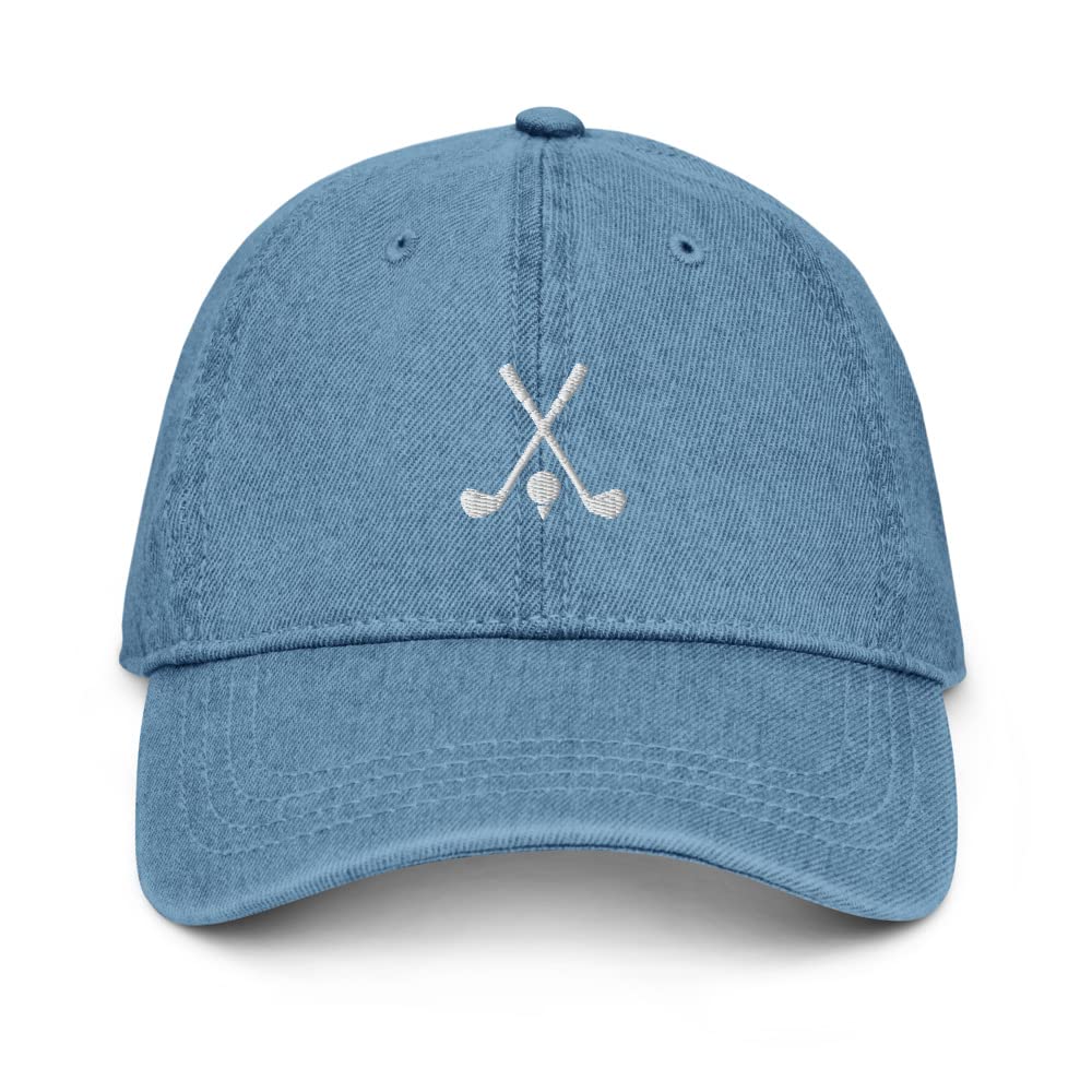 Denim Golf Hat - Embroidered Unisex Cap for Men & Women - Perfect Golf Gift