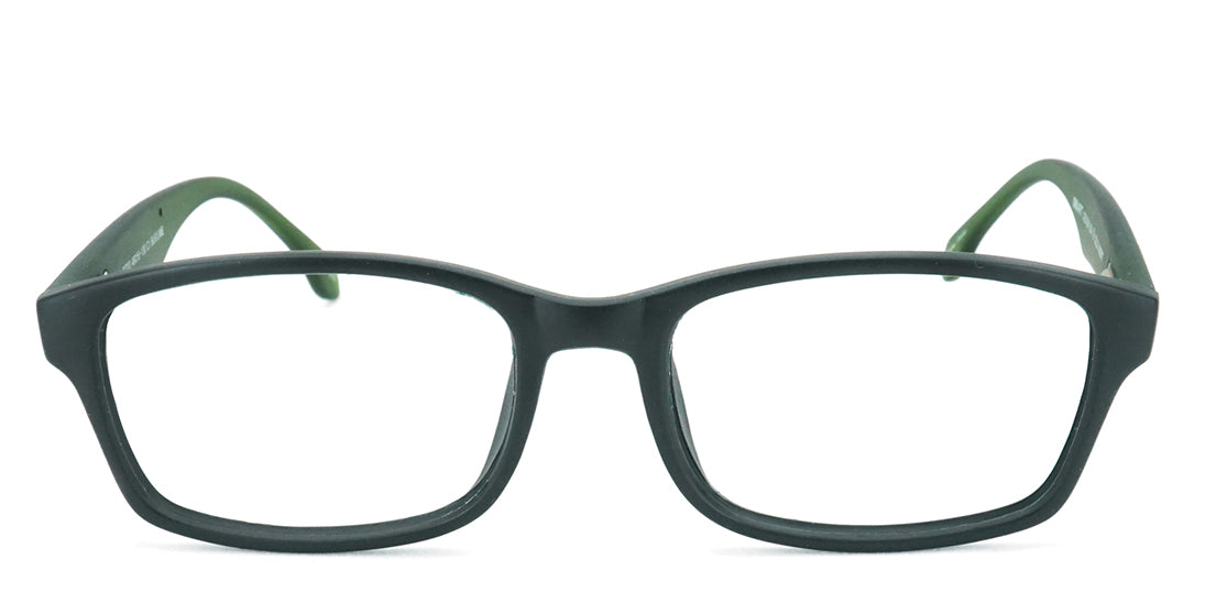 Kids Plastic Eyeglasses S2700 - Green Frame, UV Protection, Lightweight & Durable for Boys & Girls - Perfect for School, Reading, and Costume Play