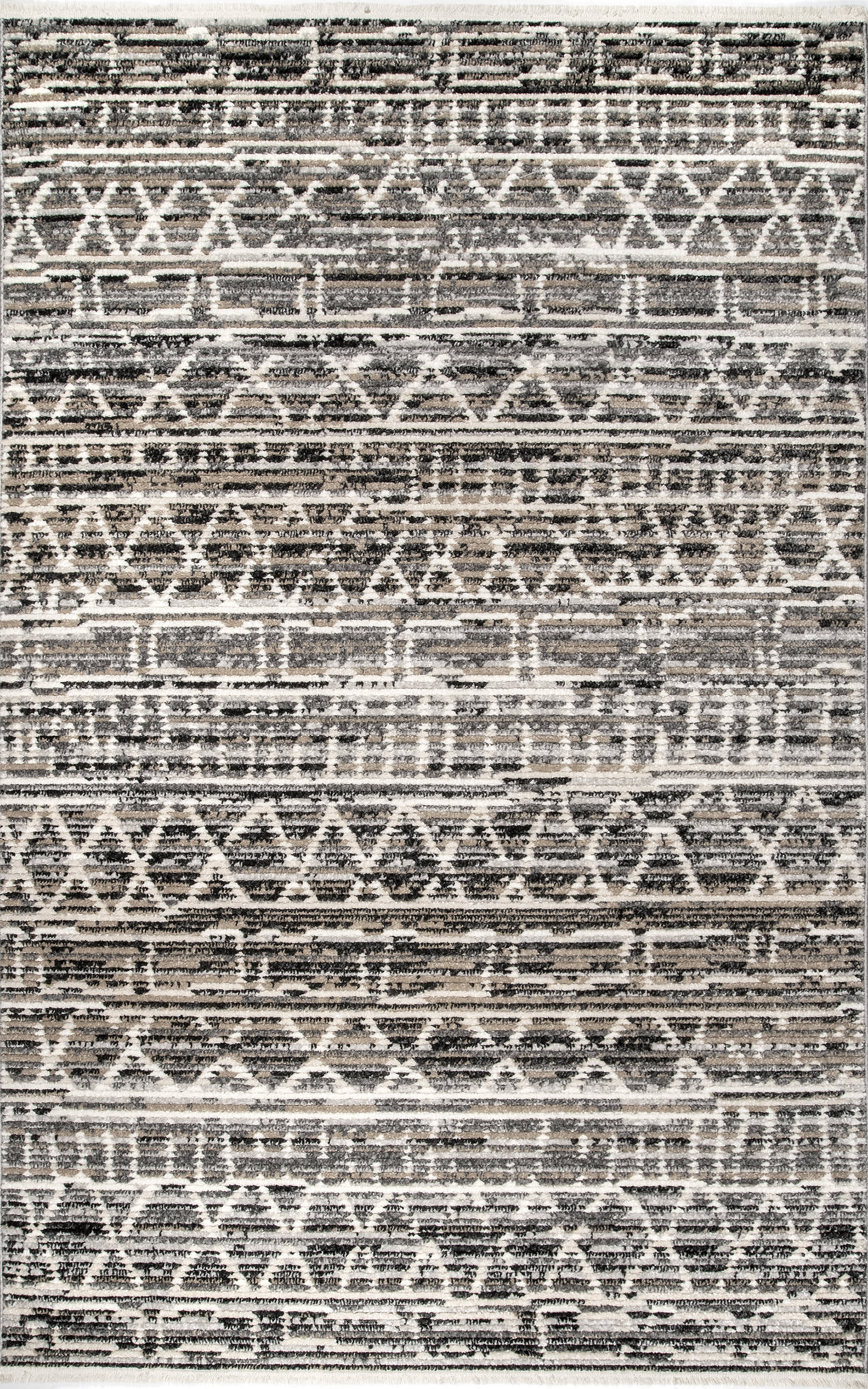 Modern Geometric Striped Area Rug - Soft & Durable Grey Carpet for Living Room, Bedroom, or Office Decor
