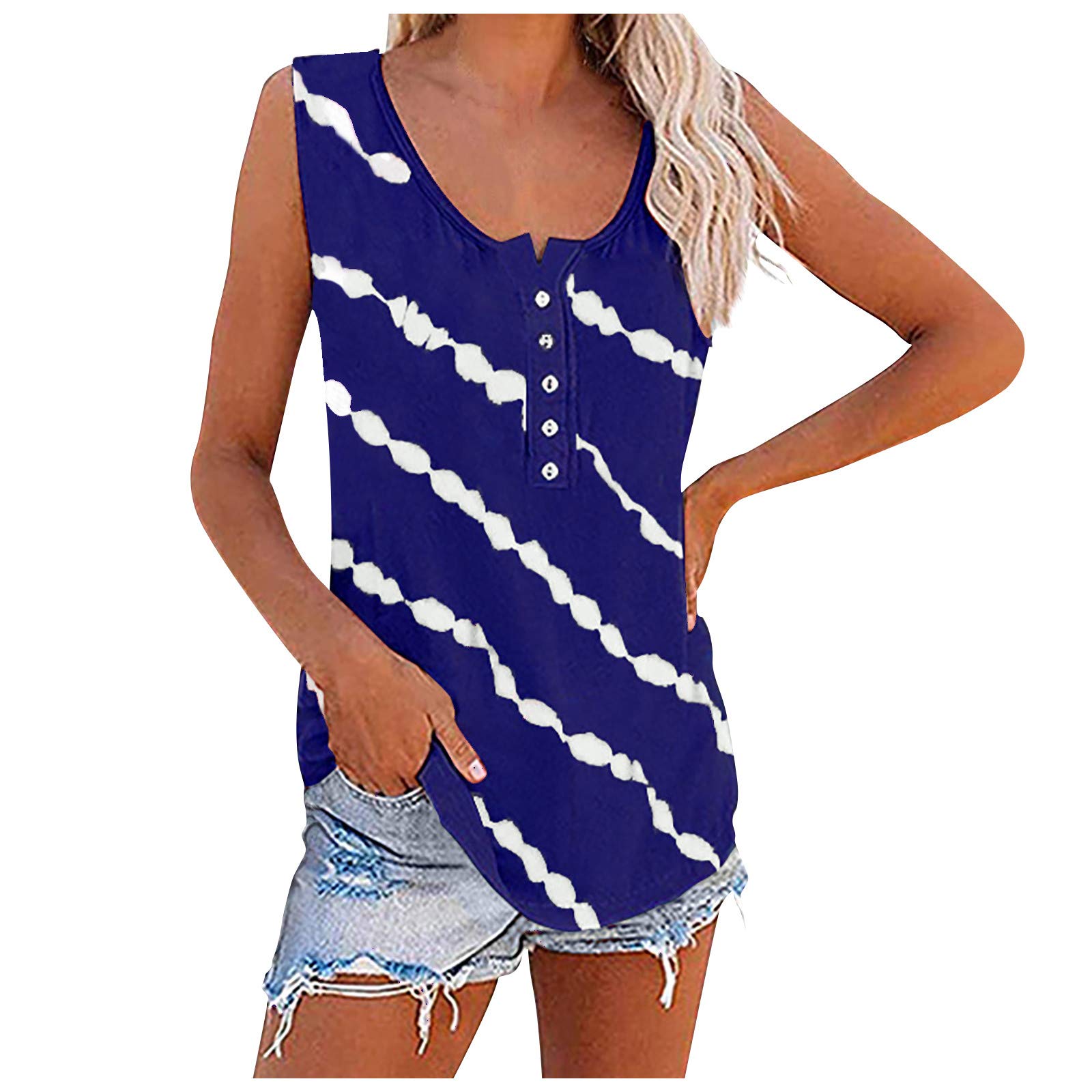 Tie-Dye Tank Tops for Women - Sleeveless Workout & Beach Shirts