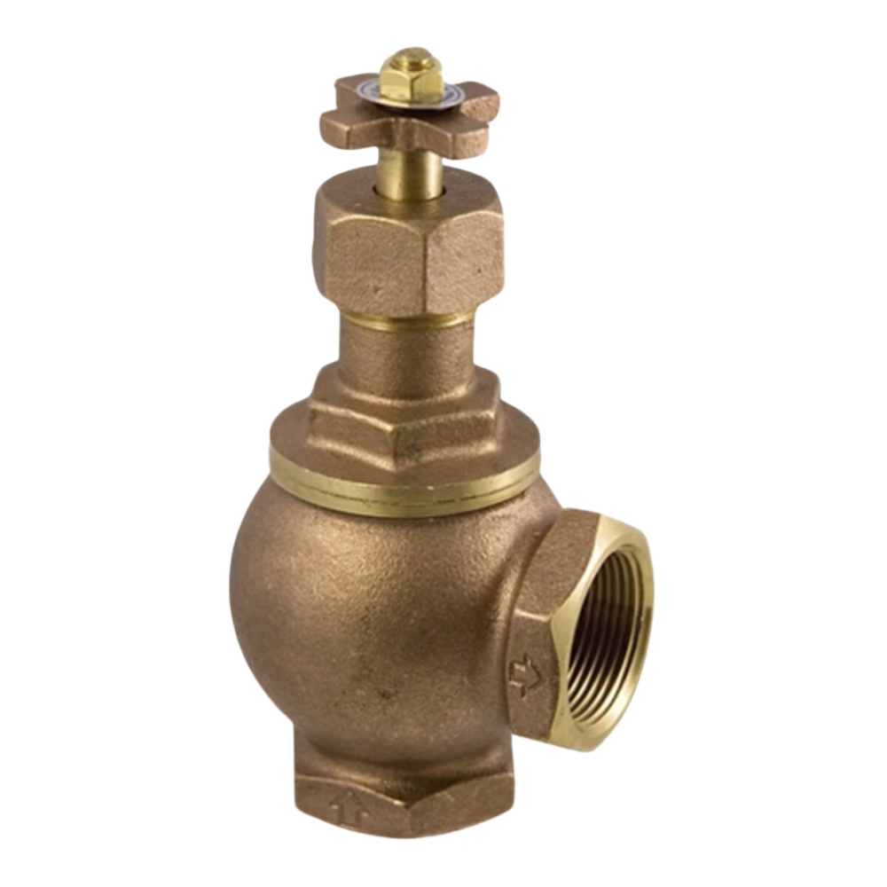 Aqualine AV 100 1 Inch FIPT Brass Angle Valve with Cross Handle - Perfect for Plumbing, Water Supply Lines, and Home Renovation Projects