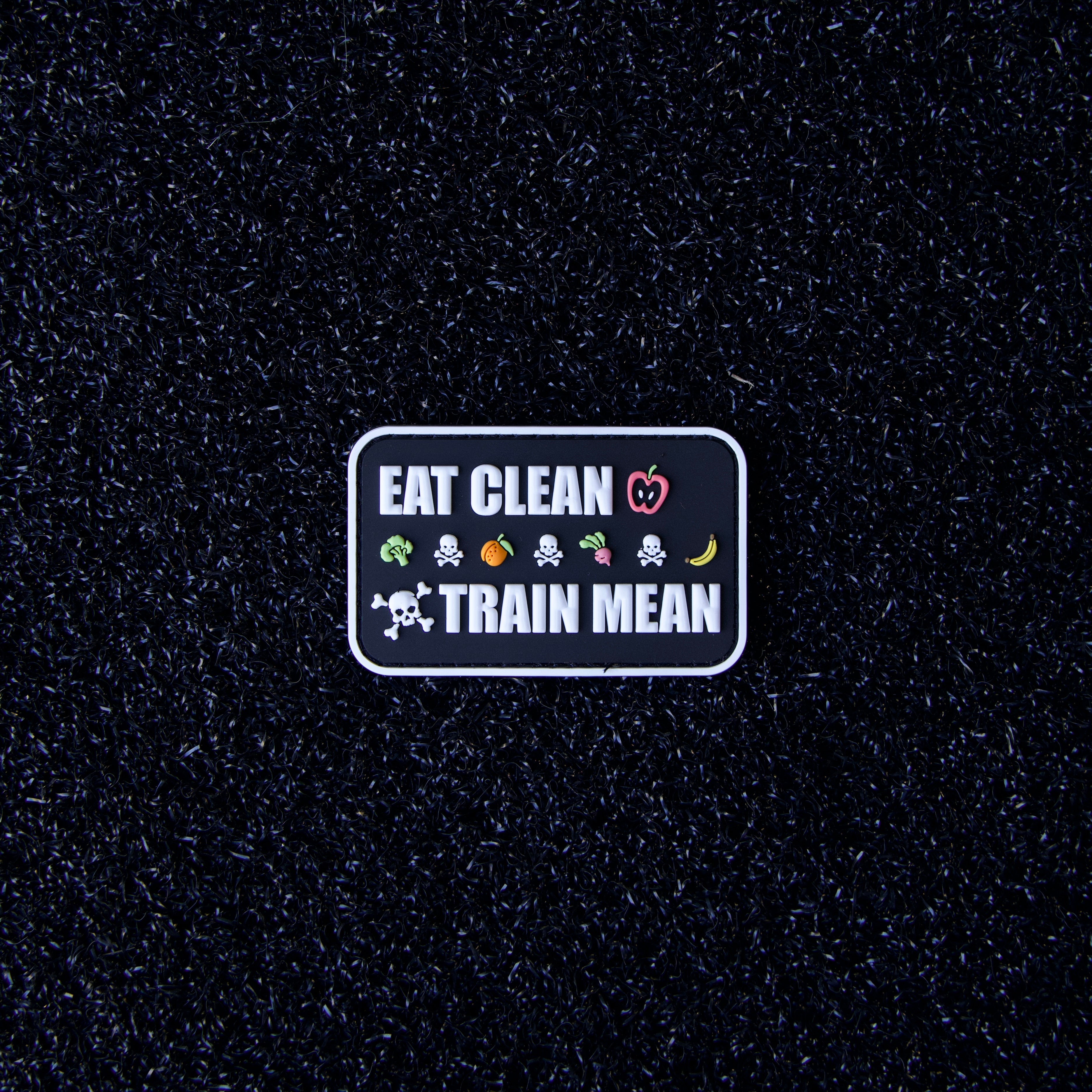 Eat Clean Train Mean Patch - Motivational Iron-On Patch for Fitness & Workout Gear - Perfect for Gym Bags, Jackets & Activewear