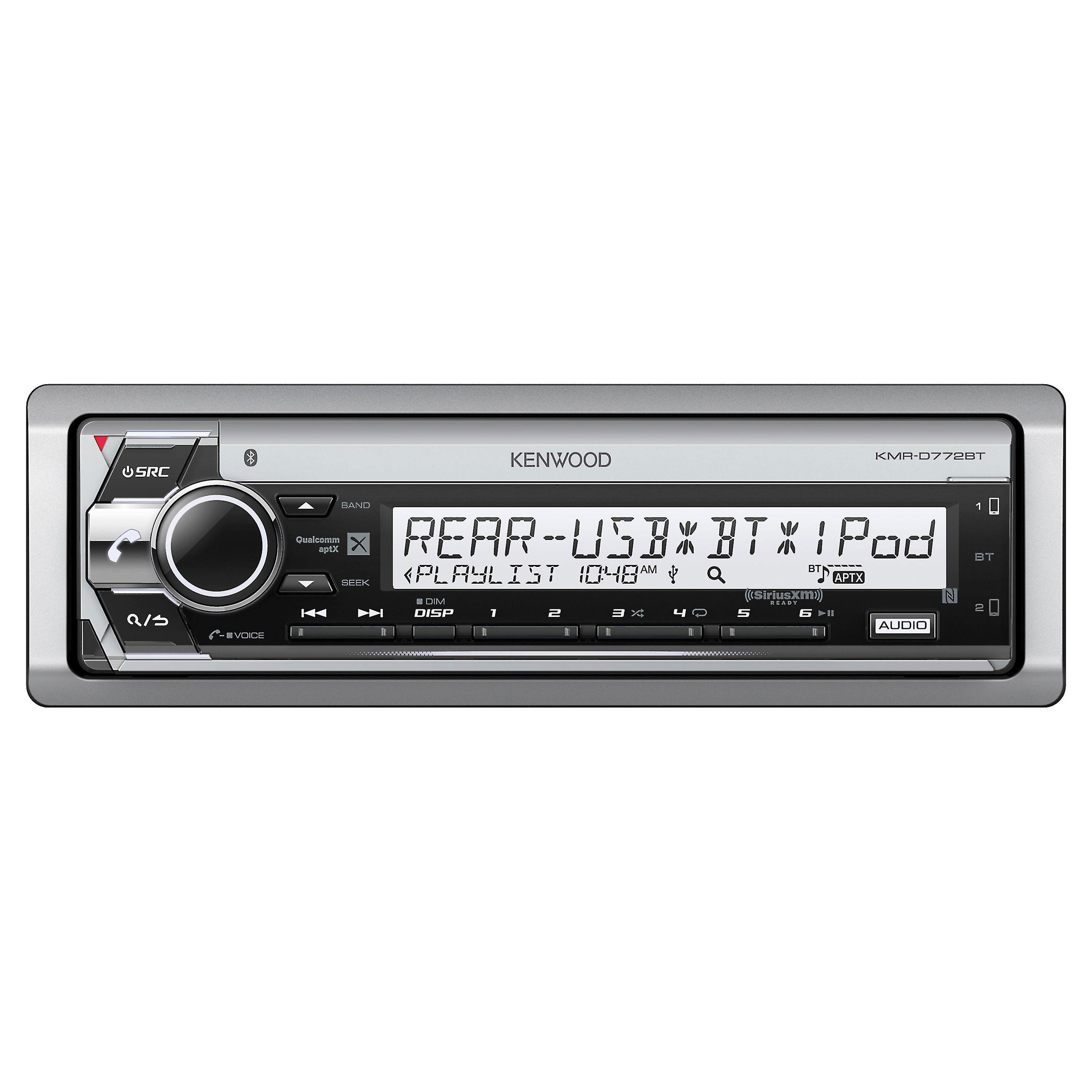 Kenwood KMR D772BT Marine Bluetooth Stereo Receiver - Waterproof Audio System for Boats, Yachts & Outdoor Adventures