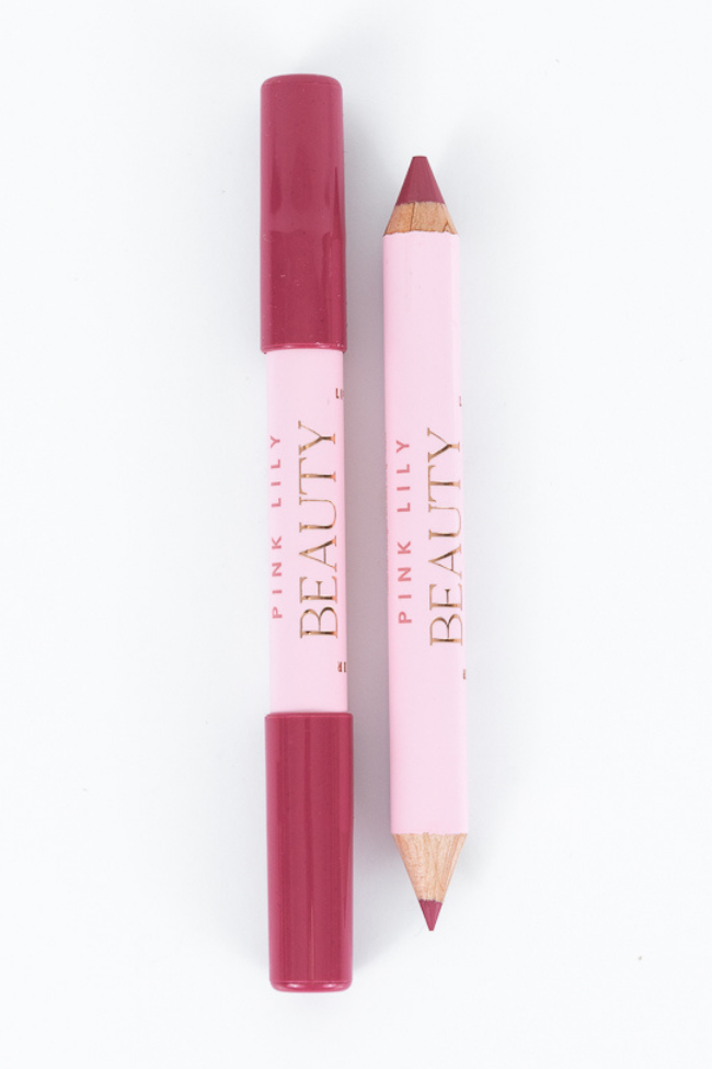 Pink Lily Beauty Double Bloom Dual Lipstick & Lip Liner Set - Pink Sorbet Shade | Long-Lasting Matte & Glossy Finish | Perfect for Day & Night Makeup Looks | Final Sale