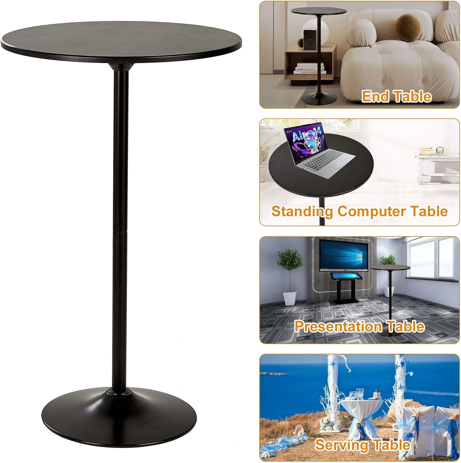 Modern Round Bar Table - 23.6