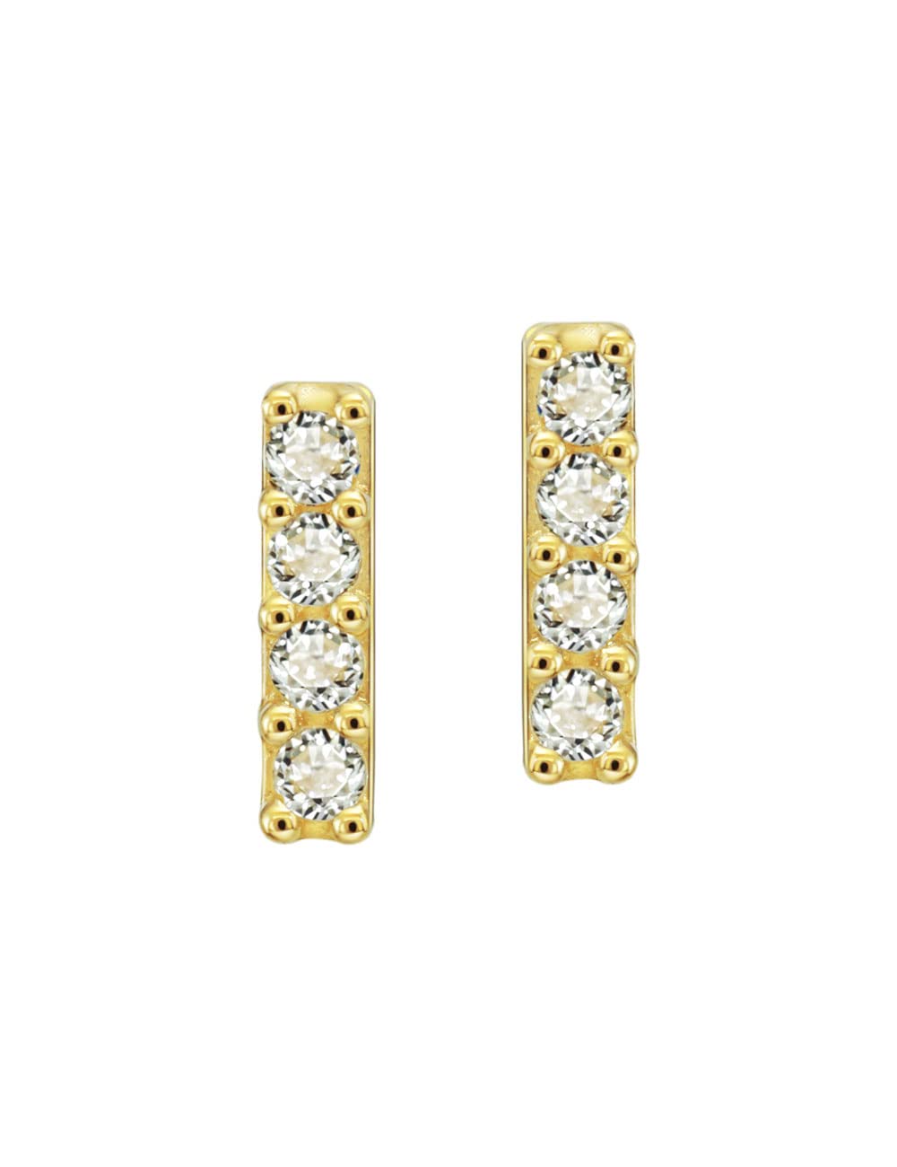 9K/14K Solid Gold Dainty Diamond Petal Stud Earrings - Tiny Studs & Climber Earrings for Women & Girls - Perfect for Weddings, Parties & Everyday Elegance