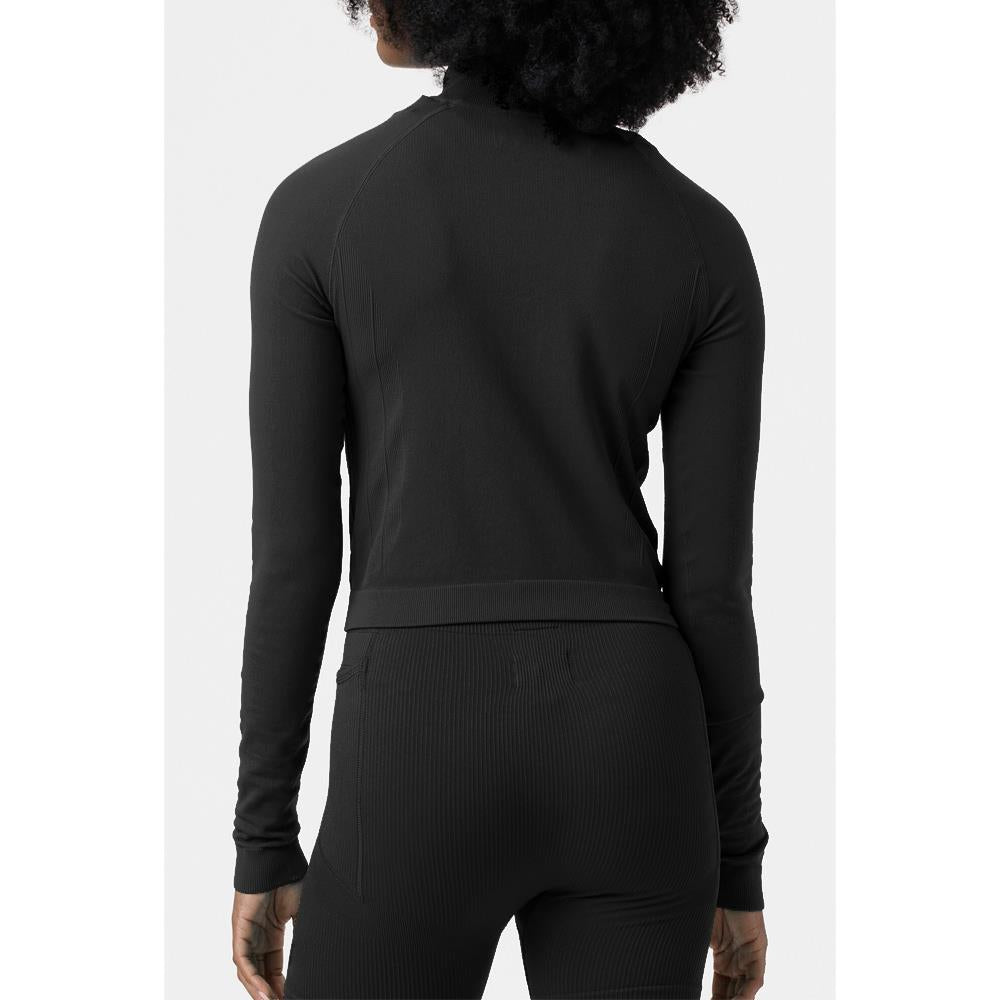 Fila Women's Casa Breakpoint Seamless Quarter Zip Pullover - Black Athletic Top for Running, Yoga & Casual Wear