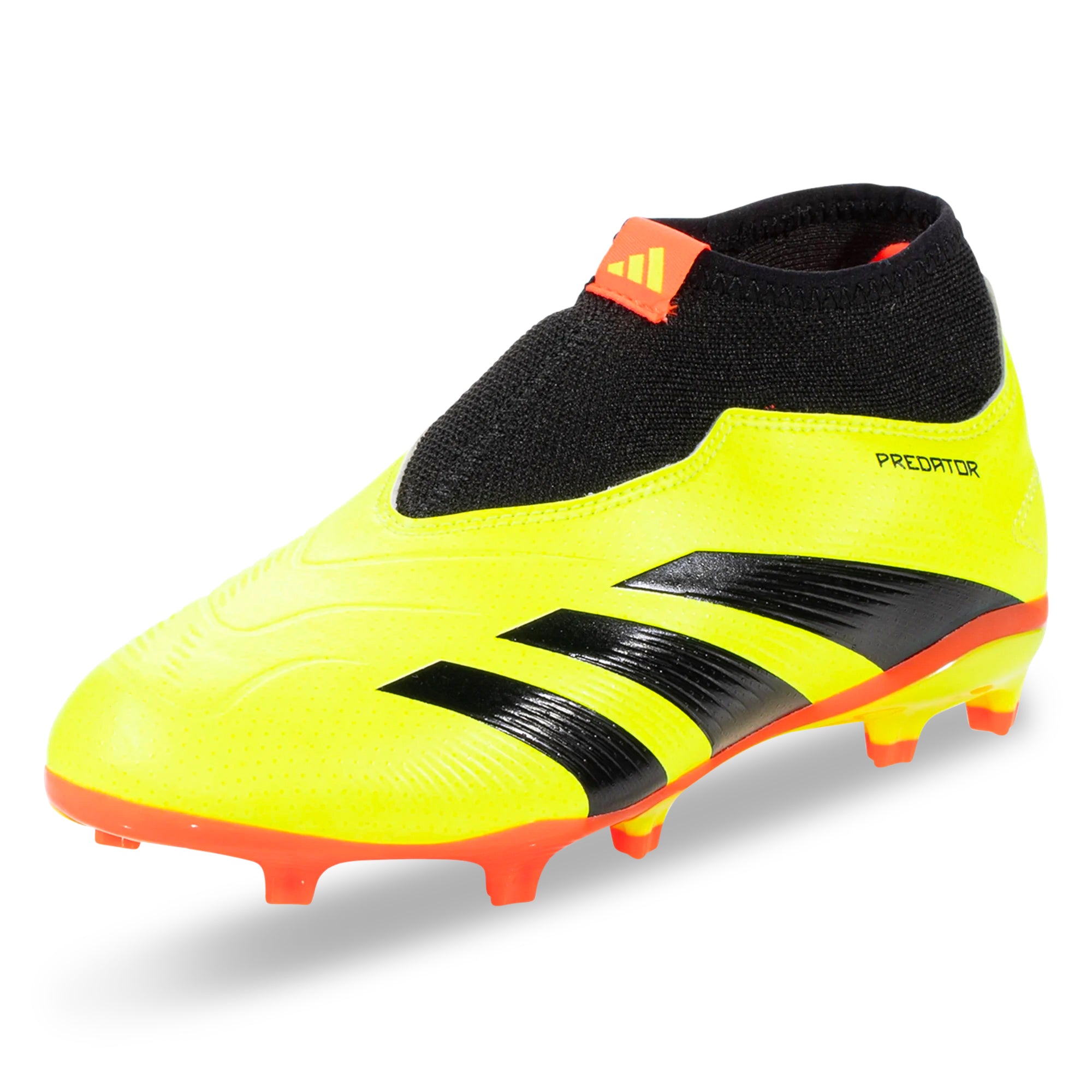 Adidas Jr. Predator League LL FG Soccer Cleats for Kids - Solar Yellow/Black/Solar Red - Firm Ground Football Shoes for Youth Players - Perfect for Training & Matches