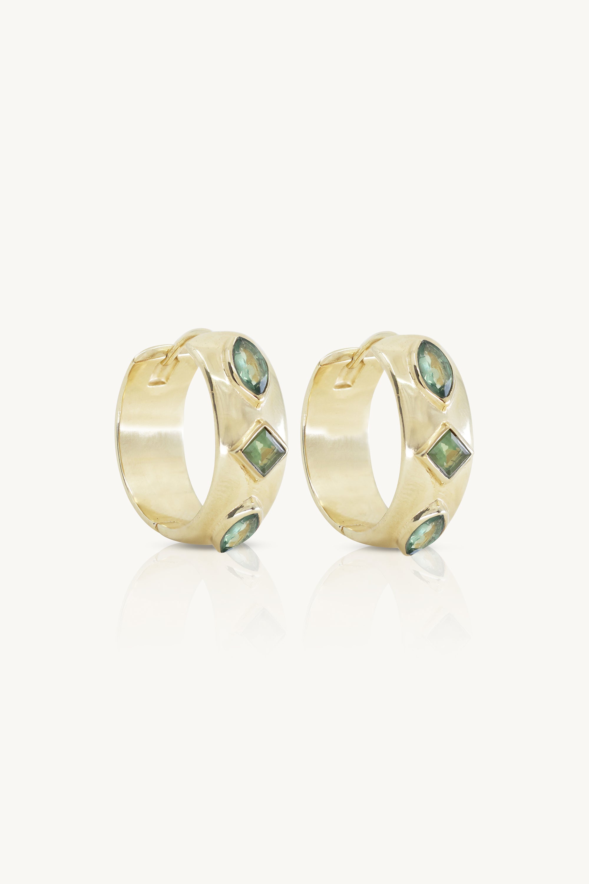 Coronet Apatite Gold Hoop Earrings - Elegant Blue Gemstone Jewelry for Women | Perfect for Parties, Weddings & Everyday Wear