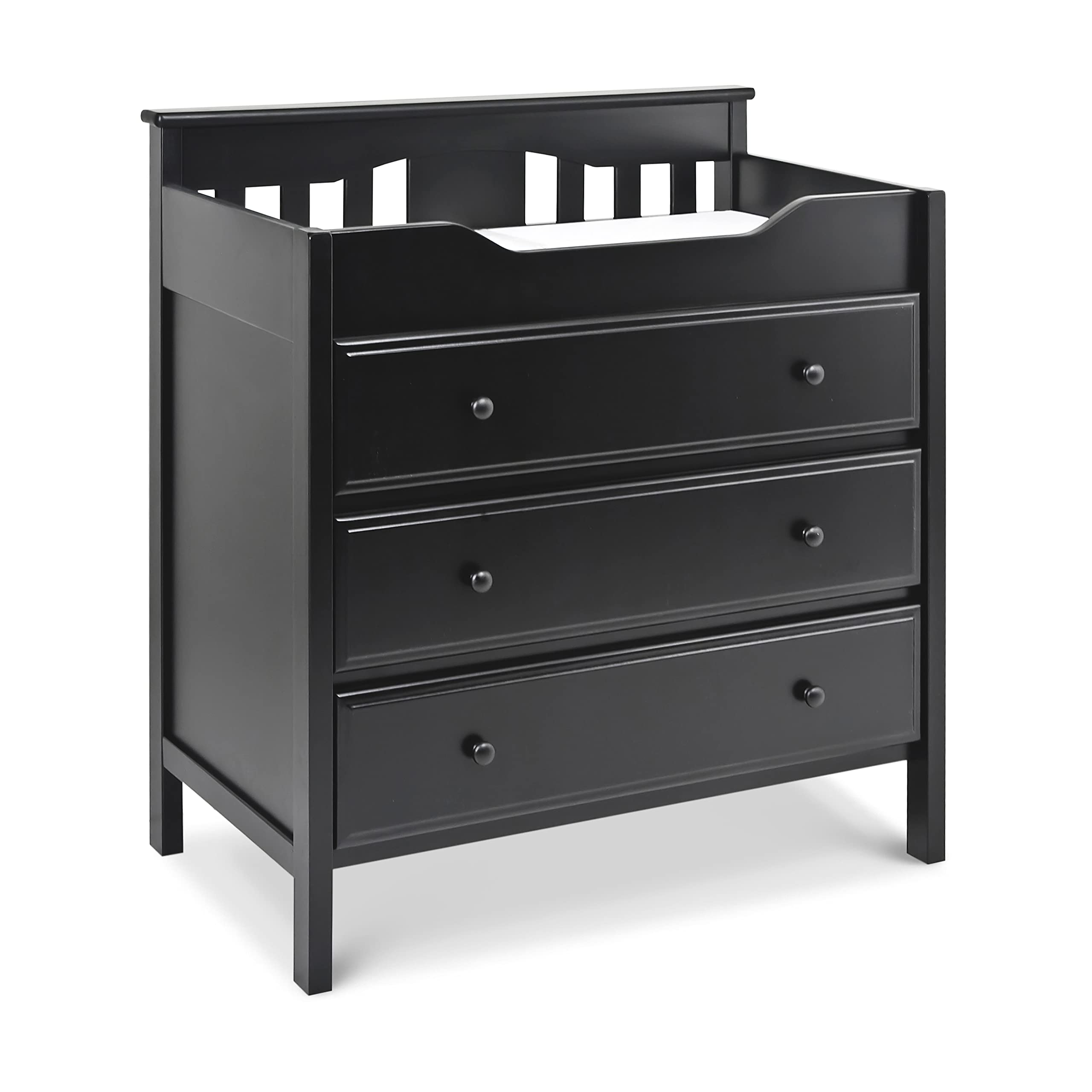 DaVinci Jayden 3-Drawer Baby Changing Dresser in Ebony - Greenguard Gold Certified for Nursery & Kids Room Organization