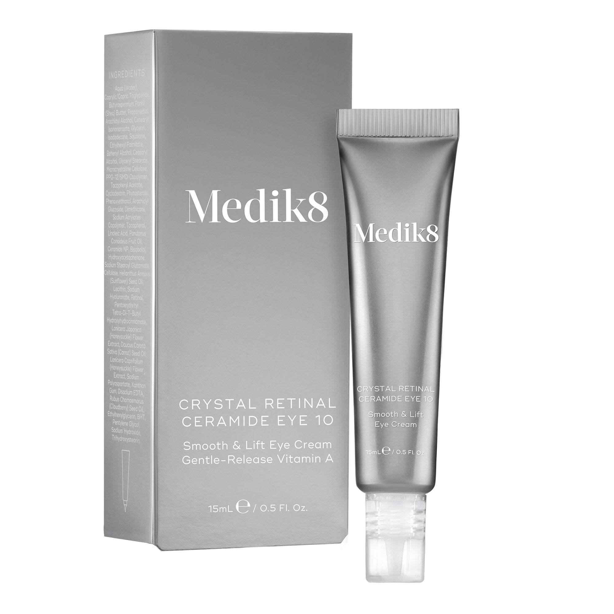 Medik8 Crystal Ceramide Eye Cream - Hydrating & Anti-Aging Eye Treatment for Dark Circles & Wrinkles | Perfect for Nighttime Skincare Routine & Travel
